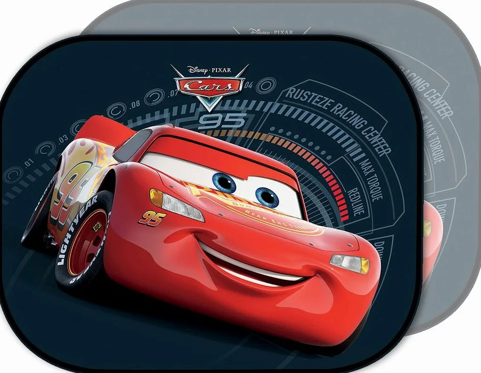 Para markiz bocznych do samochodów Samochody Lightning McQueen - Ochrona przeciwsłoneczna dla dzieci z oficjalną grafiką Disney Pixar