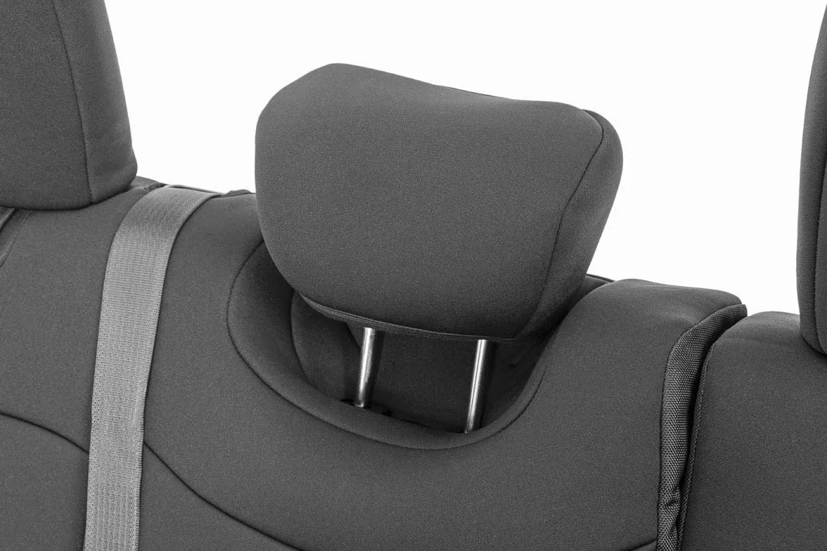 Rough Country Neoprenowe pokrowce na siedzenia (pasujące) 2018-2020 Jeep Wrangler JL 4DR 1./2. rząd | wodoodporne | 91010