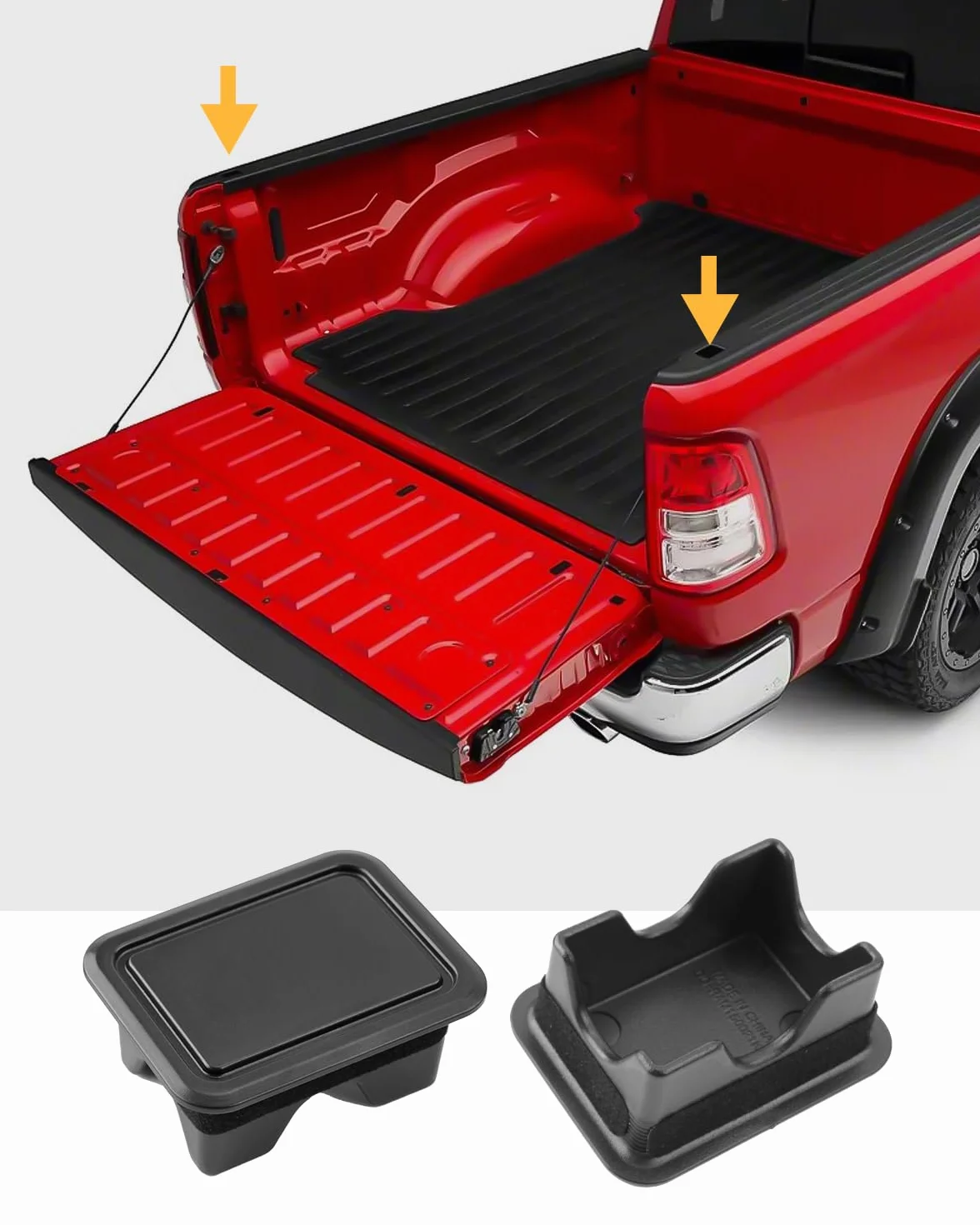 LFOTPP Korki do otworów do bagażnika, do tylnego bagażnika, kompatybilne z Dodge RAM 1500, 2019-2023, 2024, osłona otworów, ochrona samochodu, pickup, łóżko ciężarowe, 2 sztuki