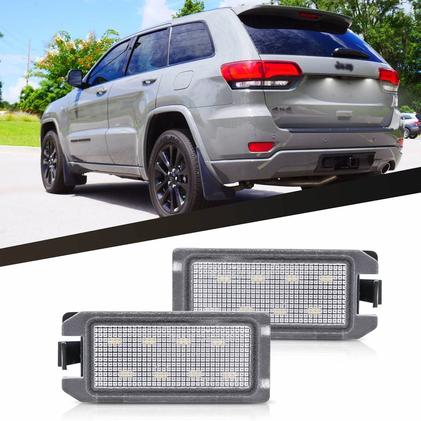 Canbus LED-oświetlenie tablic rejestracyjnych dla Jeep Grand Cherokee (WK2) Compass Patriot Dodge Viper Jasny biały 6000K 12V LED-zestawy świateł tylnych