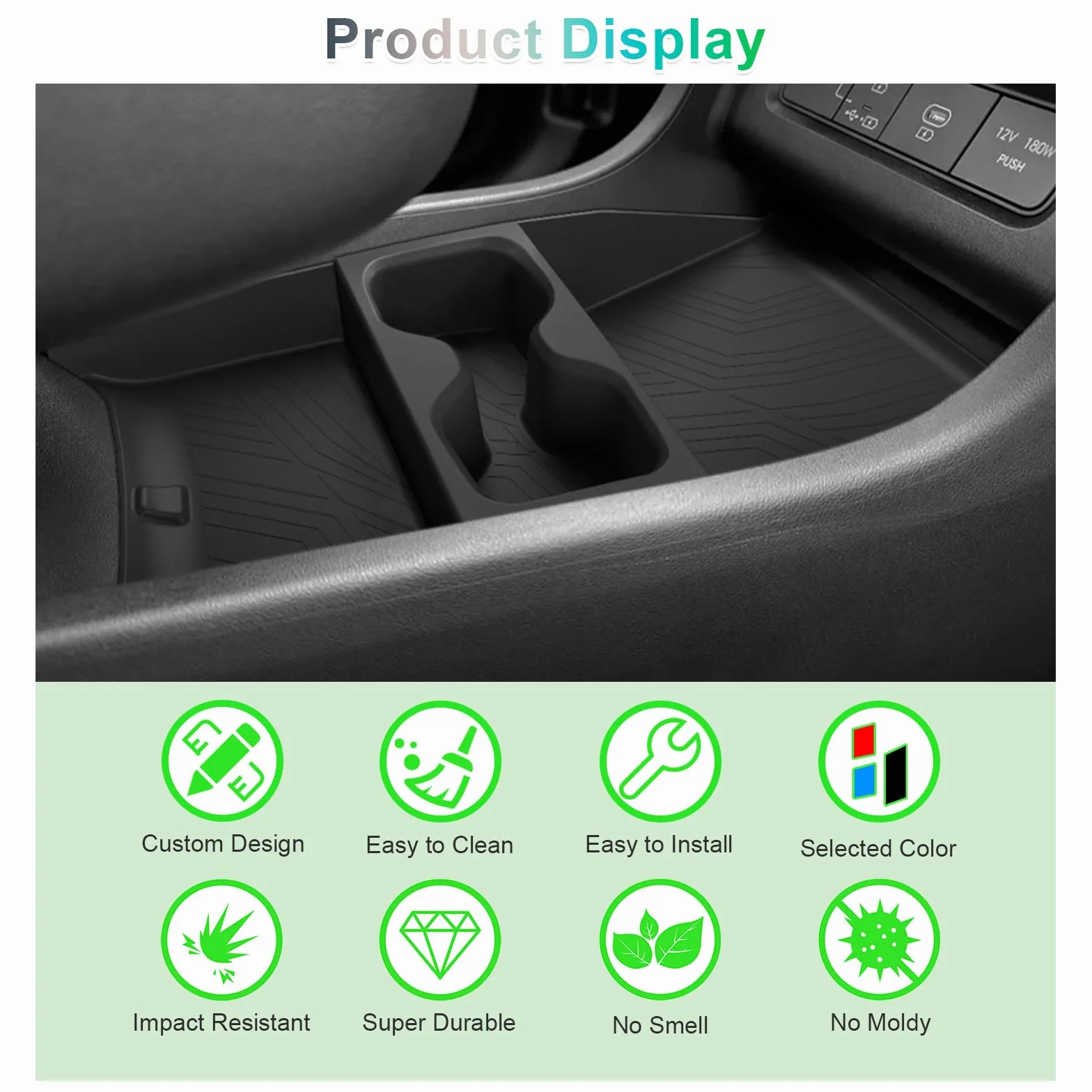 [Ulepszona] GAFAT Nowy Hyun-dai Tucson NX4 Facelift 2025 2026 (elektroniczny) organizer Tucson 2025 konsola środkowa, składany organizer na dole konsoli środkowej, guma TPE składana, z uchwytem na