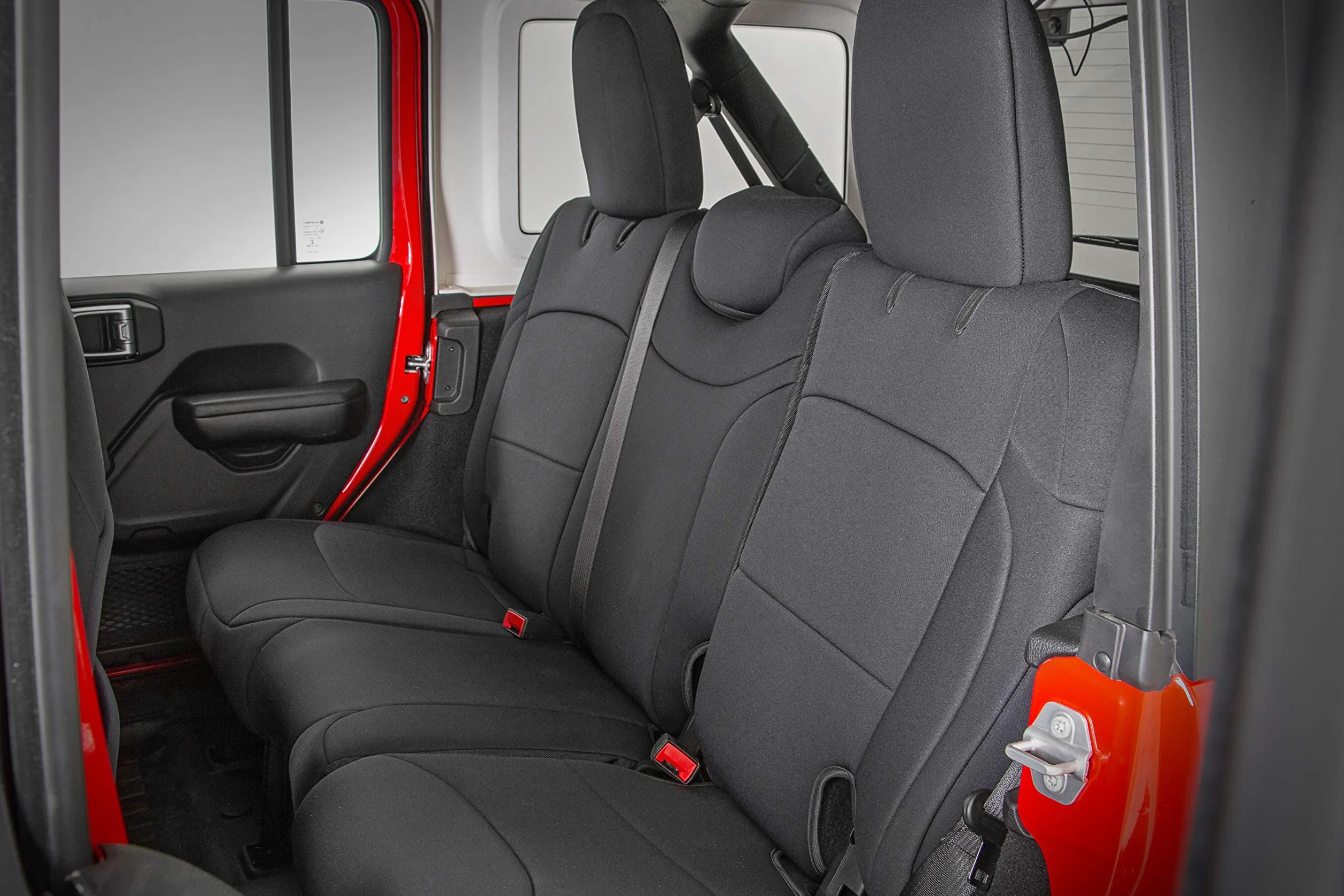 Rough Country Neoprenowe pokrowce na siedzenia (pasujące) 2018-2020 Jeep Wrangler JL 4DR 1./2. rząd | wodoodporne | 91010
