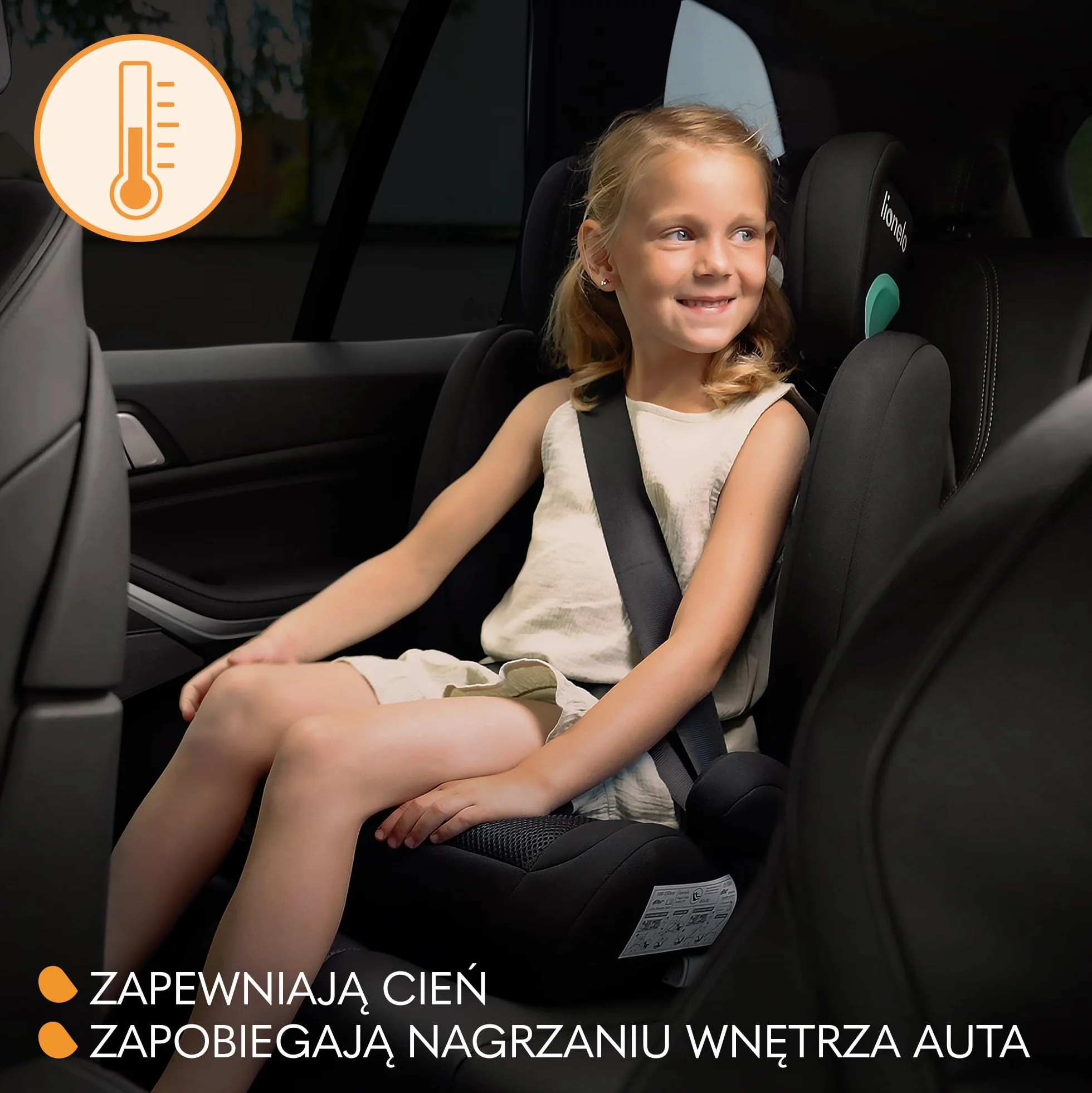 LIONELO SUNBLOCKER Uniwersalna Samochodowa Przeciwsłoneczna Osłona na Szyby dla Dzieci 2 Sztuki Ochrona UVA i UVB Przed Słońcem i Przed Nagrzaniem Samochodu Łatwy Montaż Moskitiera
