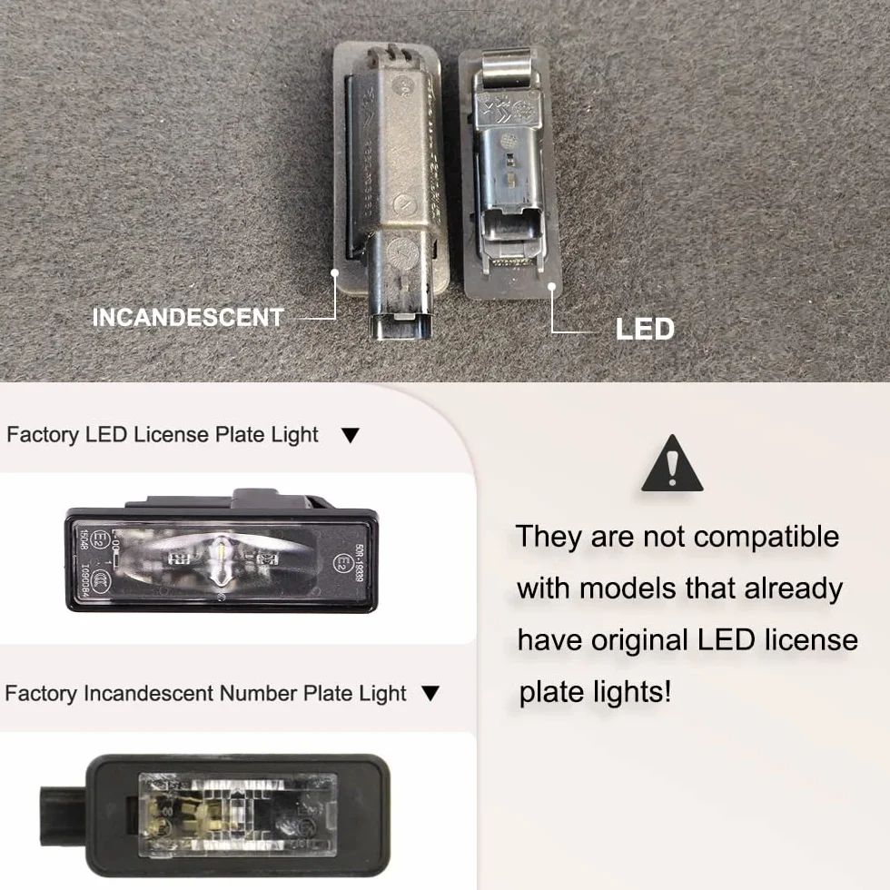 Oświetlenie LED Tablicy Rejestracyjnej Do Peugeot 207 CC 208 2008 308 MK2 308 CC 3008 508 5008 Do Citroen C3 III C4 II C5 III Aircross Canbus LED Etykieta OEM: 9682403680