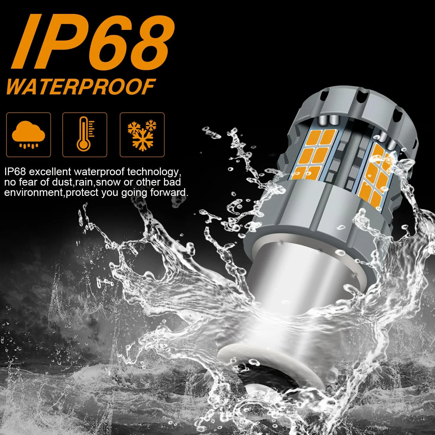 2 szt. 1156 LED Bursztynowa żarówka CANBUS wolny błąd Anti Hyper Flash 7506 BA15S P21W wymiana super jasnej żarówki 30-SMD 25W 4000LM
