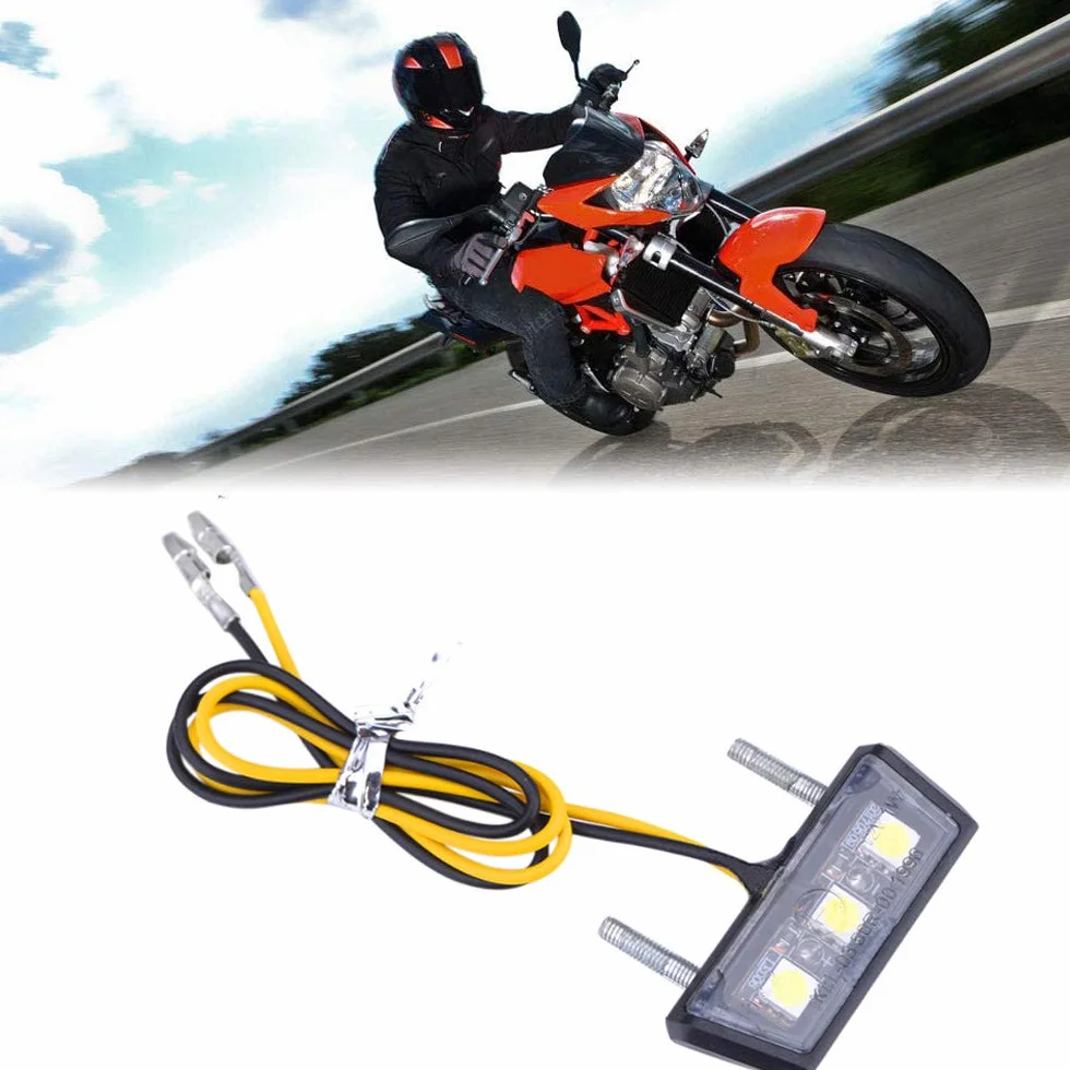 Greluma 1 szt. lampka tablicy rejestracyjnej motocyklowej 3 SMD LED Chip Mini Tiny lampa