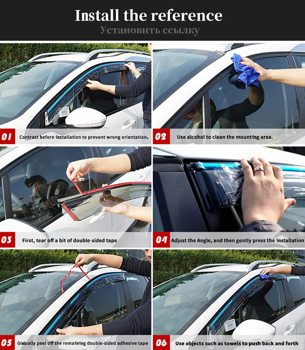 4 szt. Samochodowe owiewki do Suzuki Vitara MK4-LY 2015-2021, boczne szyby deflektory deflektorów samochodowych akcesoria