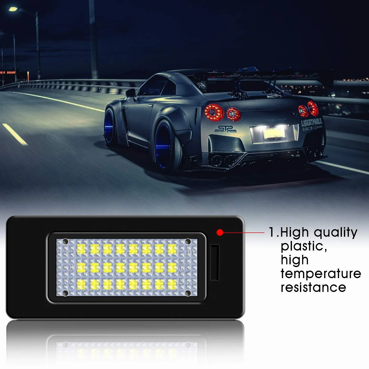 WinPower LED Oświetlenie Tablicy Rejestracyjnej Bezbłędne Lampy Biały 6000K Kompatybilne z A1/S1/A3/S3/A4/S4/A5/S5/A6/S6/A7/S7/Q3/Q5/Q7/TT/TTS/TTRS itp. 2 Sztuki