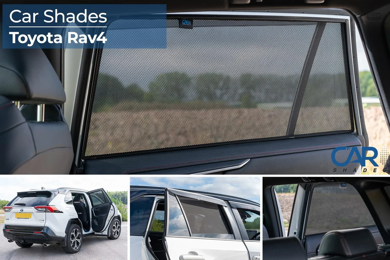 CAR SHADES zestaw (tylne drzwi boczne) kompatybilny z Toyota RAV-4 (5. generacji) 2018- (2 sztuki) - niestandardowe osłony przeciwsłoneczne do samochodów