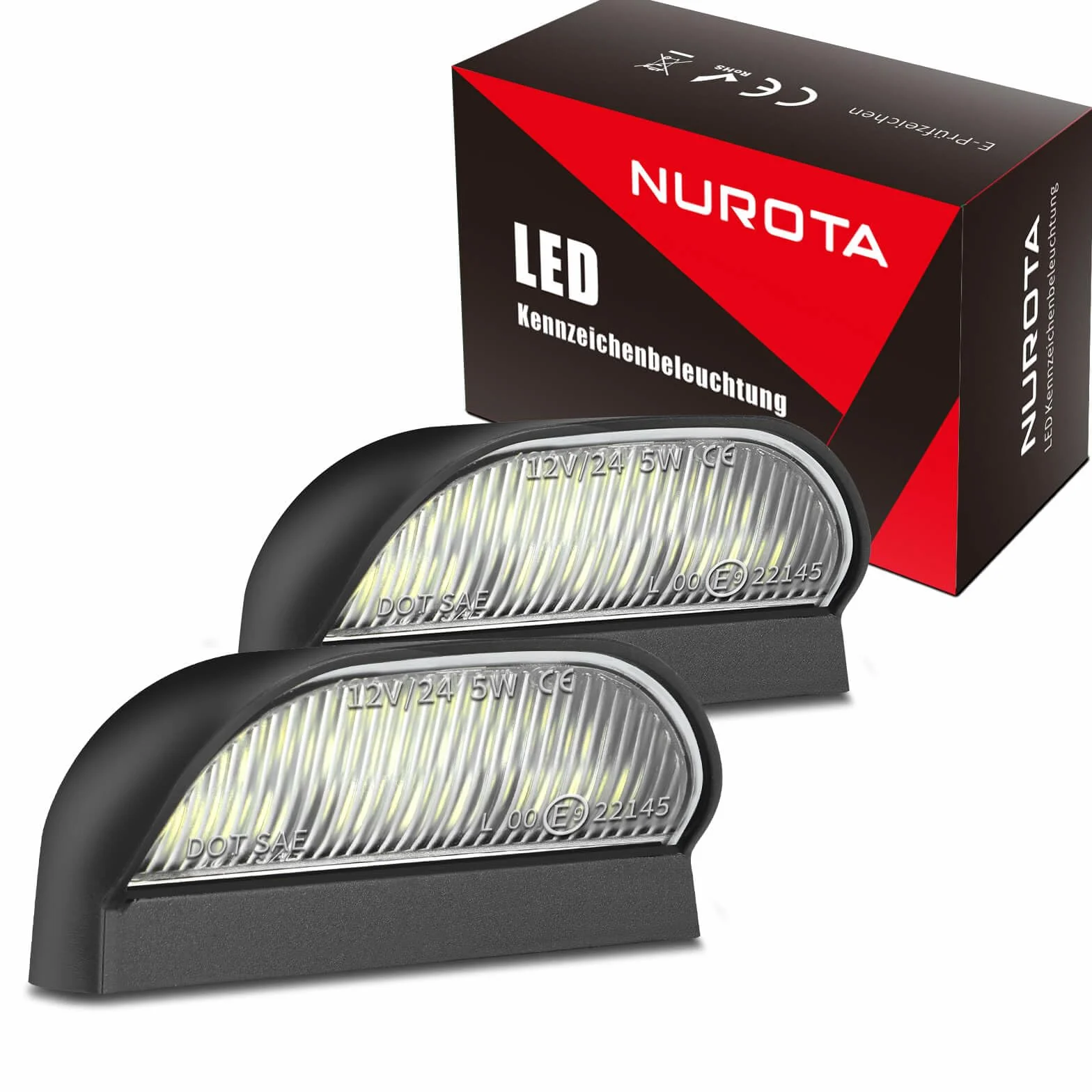 2 Stück LED Kennzeichenbeleuchtung 12V 24V Anhänger PKW LKW StVO-Zulassung