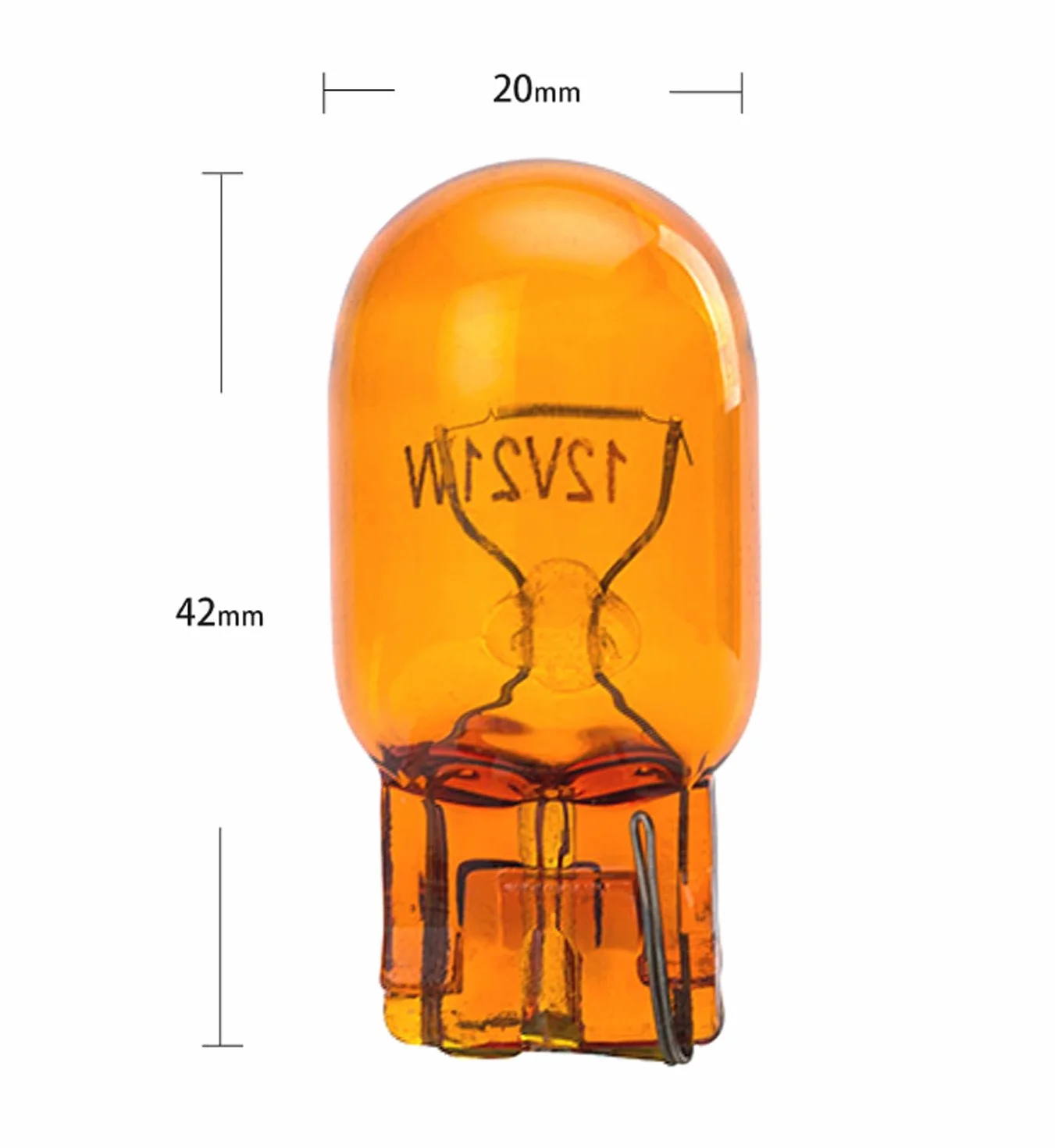 LIGHTWORLD24 10 x WY21W T20 lampka kontrolna żarówka kontrolna 12V pomarańczowo-żółta szklana podstawa lampy W3X16D lampa samochodowa 21W żarówka żarówka kontrolna 21 wat