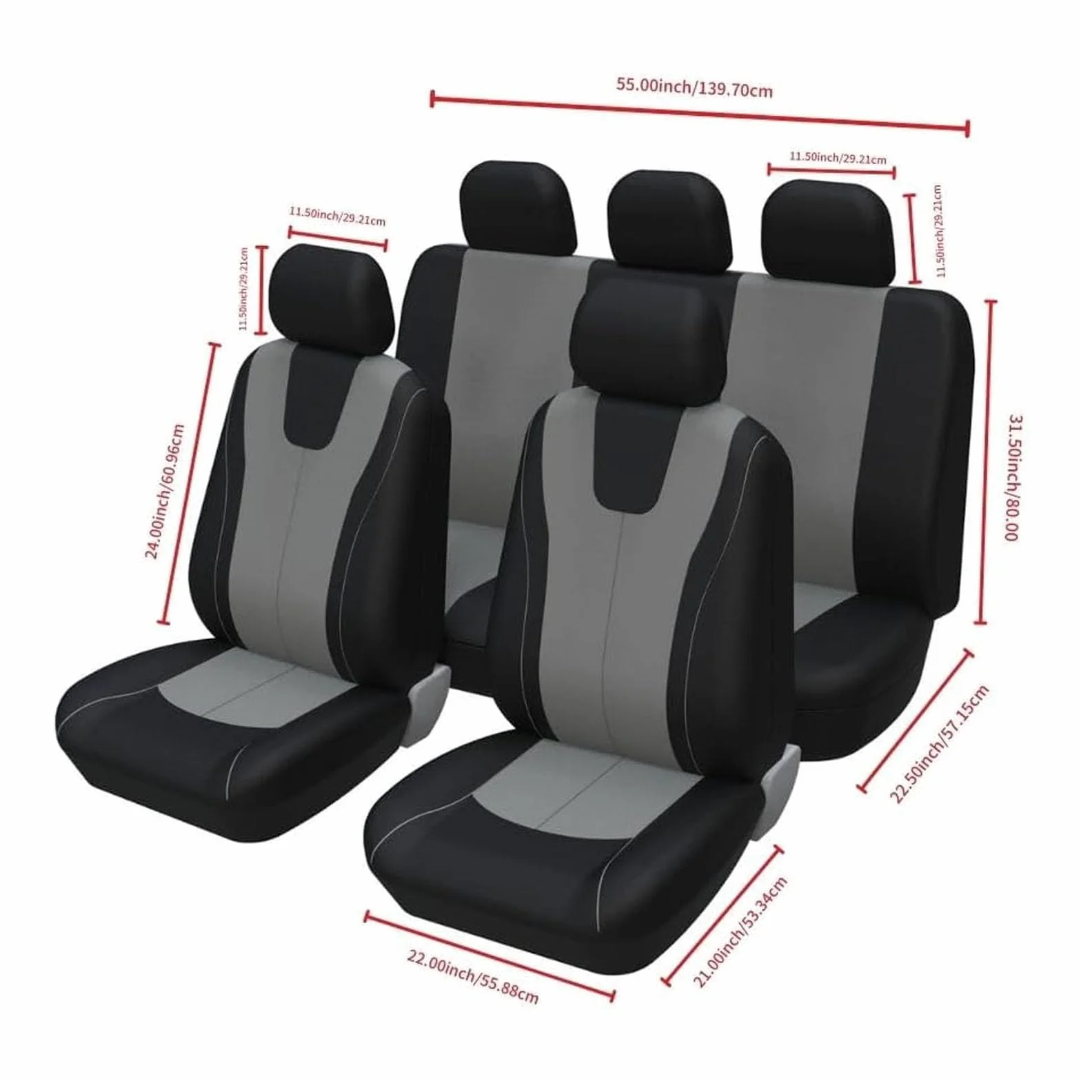 MaKeMoney Pokrowce na siedzenia samochodowe do Toyota Yaris Cross SUV 2021, 2022, 2023, 2024, 2025, 9 szt., pełny zestaw ochraniaczy na siedzenia samochodowe, wodoodporne, oddychające akcesoria