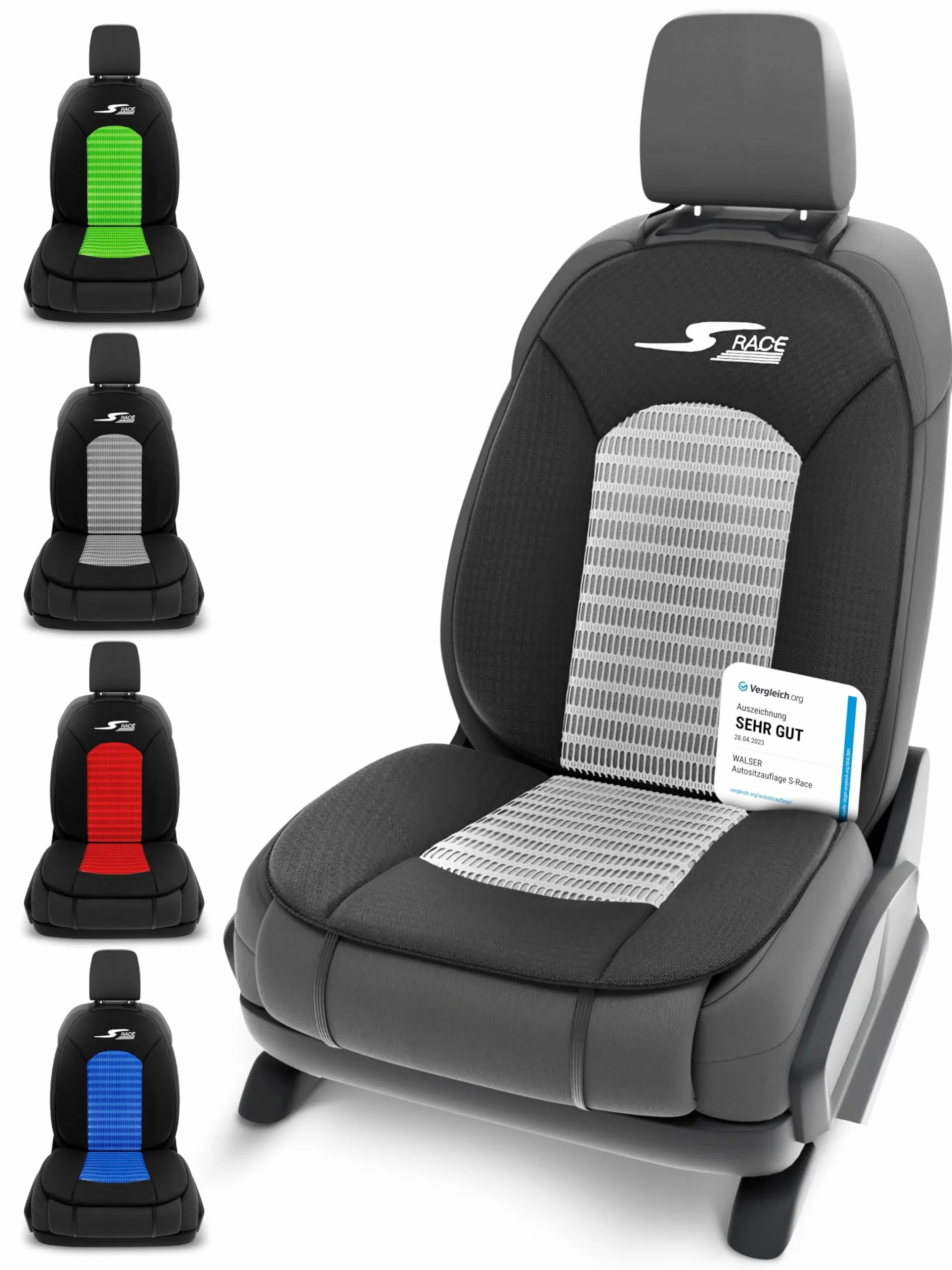 Walser Car Comfort 11652 Nakładka Na Fotel Samochodowy, Nakładka Na Siedzenie S-Race, Czarny