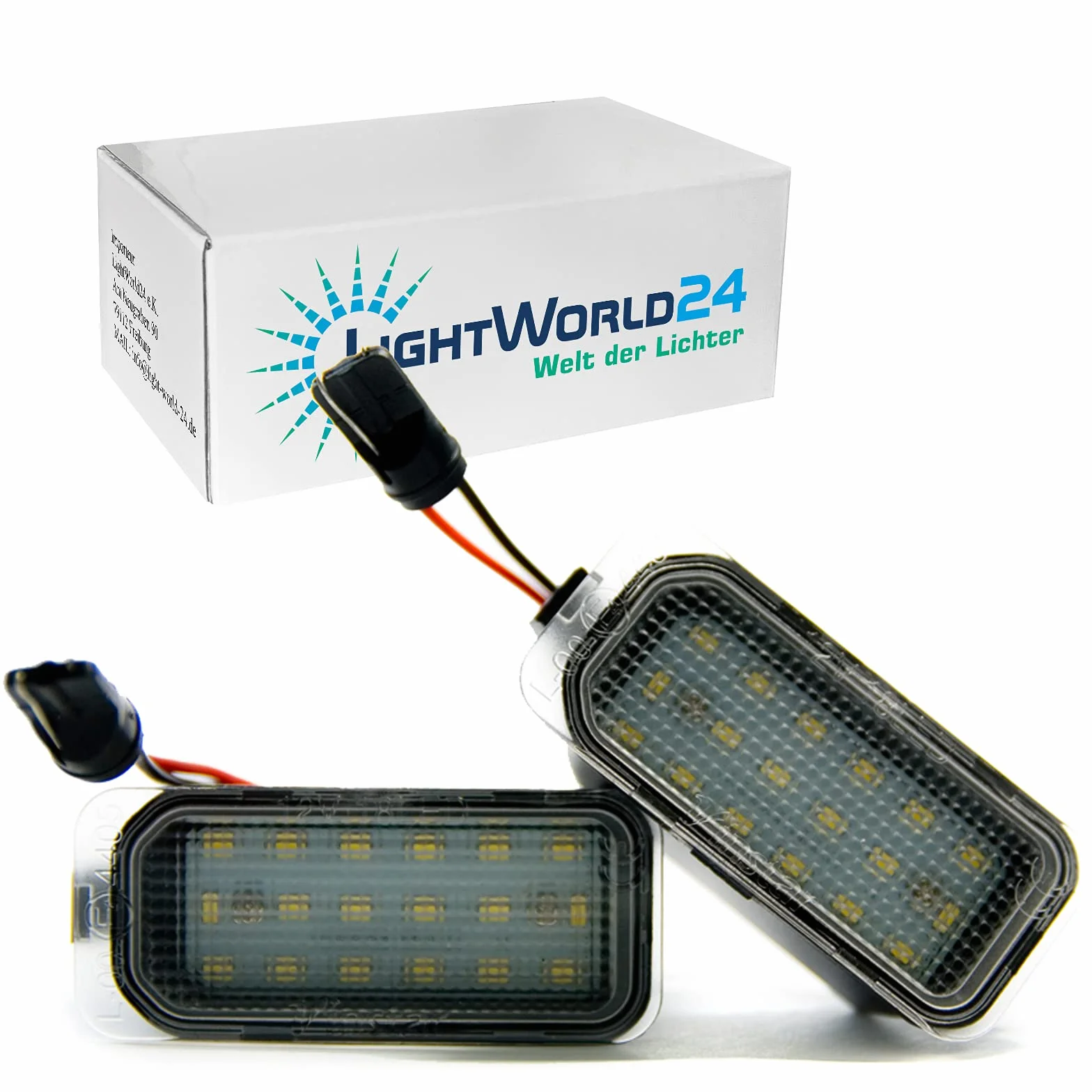 Lightworld24 Lampa LED do tablic rejestracyjnych F-ord Fiesta Focus C-Max Mondeo Galaxy S-Max Kuga J-Aguar XJ XF 18 SMD, Xenon