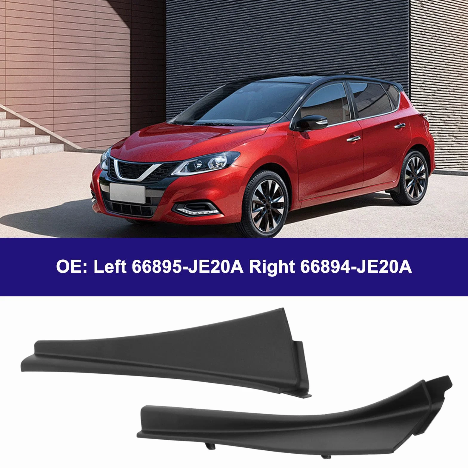 Para osłon bocznych wycieraczek z lewej i prawej strony przedniej szyby deflektor OE 66895JE20A 66894JE20A Kompatybilne z Nissan Qashqai J10 2008-2015