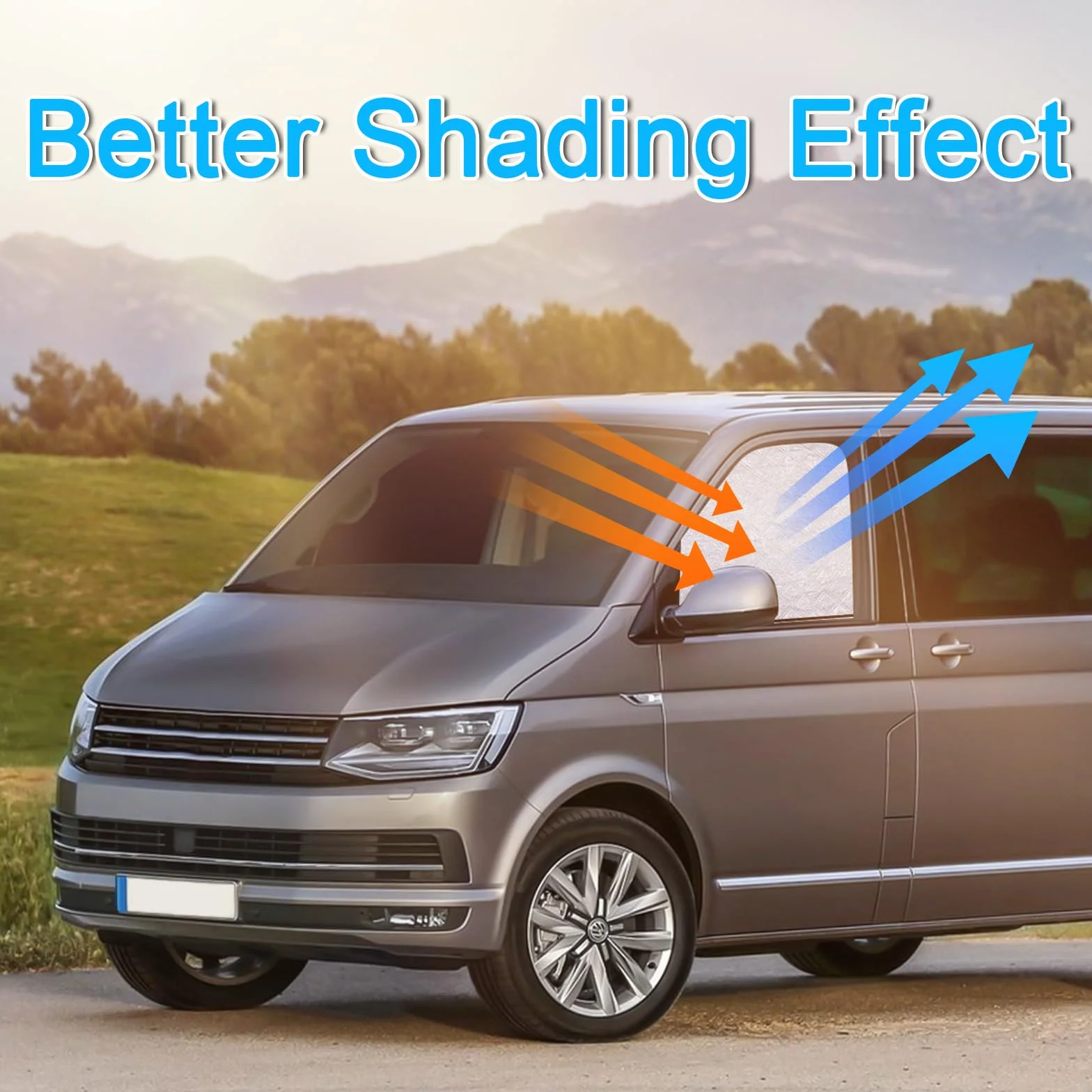 ZATOOTO Osłona przeciwsłoneczna do szyb bocznych samochodu pasująca do VW T5 T6, magnetyczne zaciemnienie okien, osłona przeciwsłoneczna do wnętrza samochodu na kemping, podróż, ochrona UV, ochrona