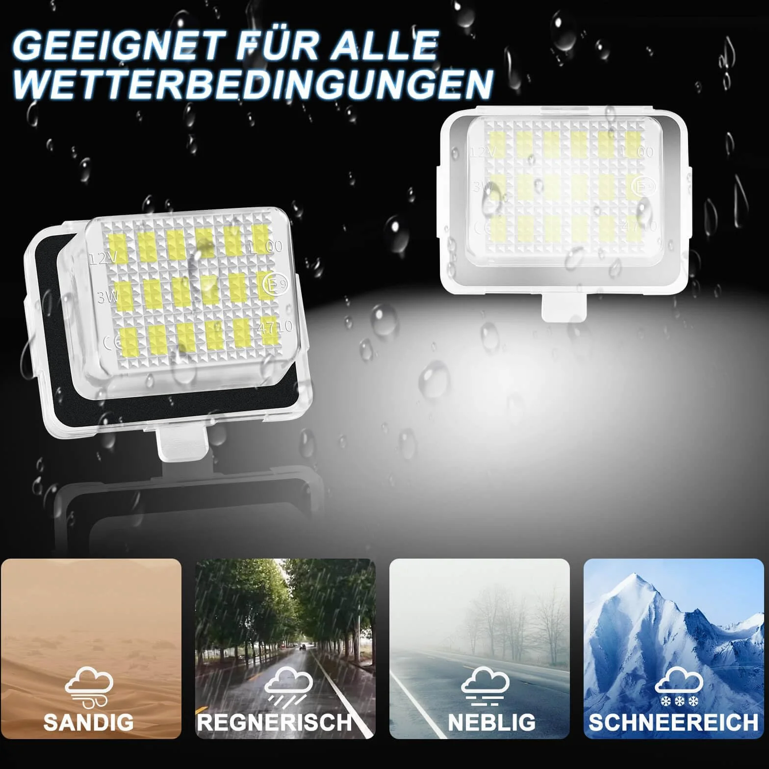 Led Kennzeichenbeleuchtung - Canbus LED-Technologie - Wasserdicht Kennzeichenleuchte für W204, W212, W221, S204, S212, C204, C207, A207, CLA C117
