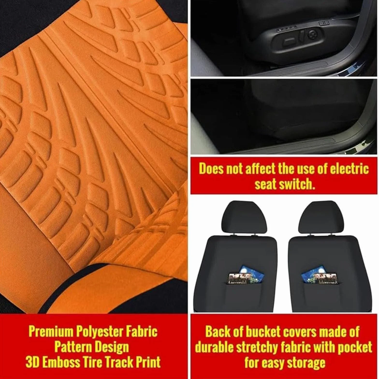 Pokrowce na siedzenia samochodowe Pełny zestaw do Renault Captur -I /2014-2026, Pokrowce na siedzenia Wodoodporne oddychające akcesoria wewnętrzne, I/Orange