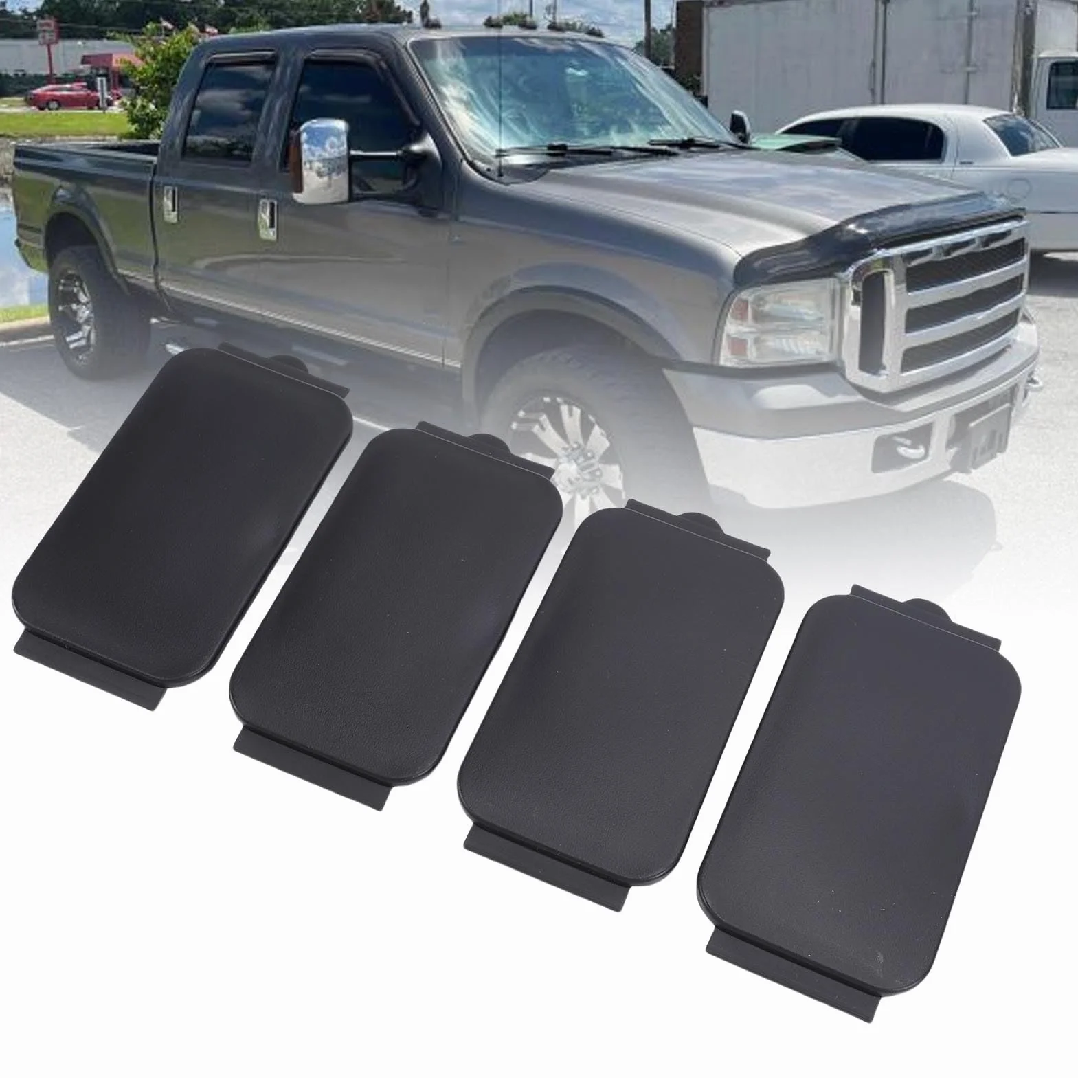 Yctze 4PCS Truck Bed Plack Cover Contain Cail Caks FL3Z99290D90AB ABS Plastikowy Wkładka do Wkładki Bedrail w Latach 2017–2024 z zamkniętą konstrukcją Anti Anti Stage