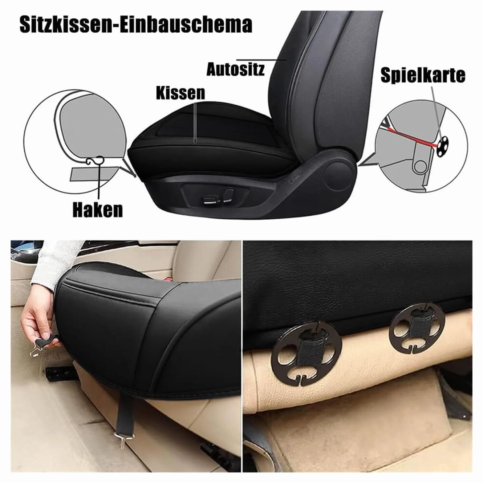 Pokrowce na siedzenia samochodowe dla Volvo XC60 EV 2018-2025, uniwersalne pokrowce na przednie siedzenia do gier pokrowiec na siedzenie ochronne-2 skórzane kwadratowe czarne