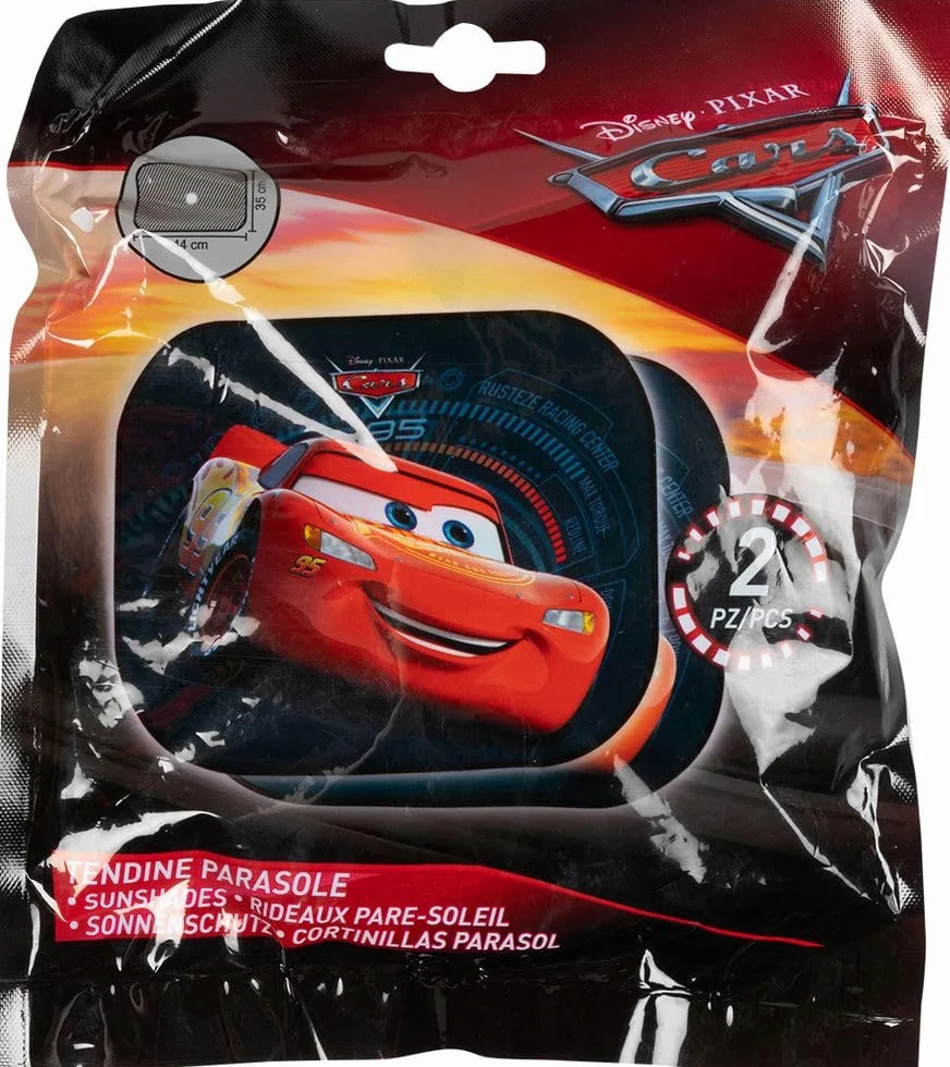 Para markiz bocznych do samochodów Samochody Lightning McQueen - Ochrona przeciwsłoneczna dla dzieci z oficjalną grafiką Disney Pixar