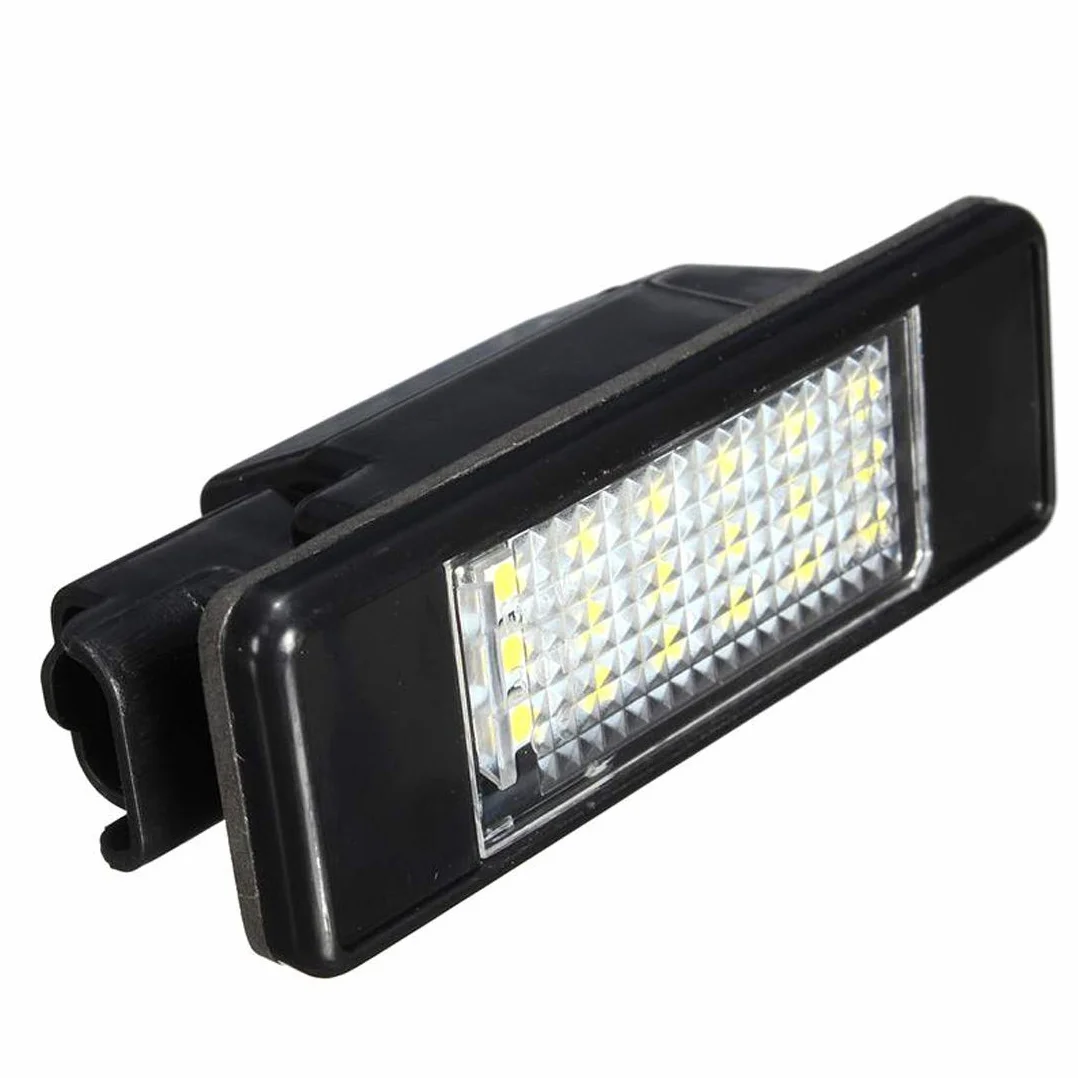 2 szt. światła tablicy rejestracyjnej LED, Canbus bez błędów, białe, 6000 K, 18 SMD LED do Peugeot 106, 1007, 207, 307, 308, 3008, 406, 407, 508, 806, Citroen C2, C3, C4, C5, C6,