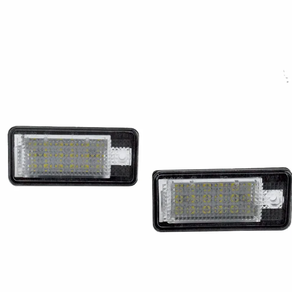 2-częściowe oświetlenie tablicy rejestracyjnej LED, 18 SMD, oświetlenie tablicy rejestracyjnej z tyłu, do Au-di A3 S3 A4 S4 A6 S6 A8 Q7