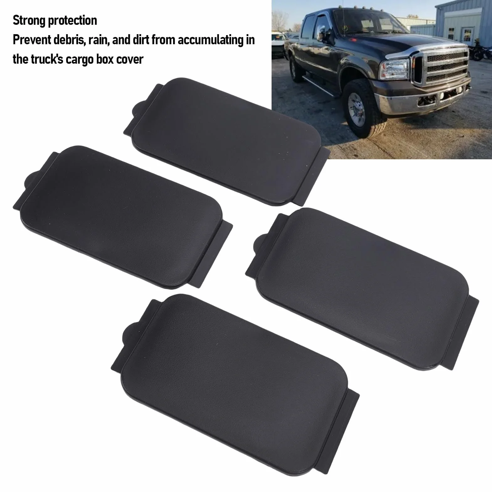 Yctze 4PCS Truck Bed Plack Cover Contain Cail Caks FL3Z99290D90AB ABS Plastikowy Wkładka do Wkładki Bedrail w Latach 2017–2024 z zamkniętą konstrukcją Anti Anti Stage