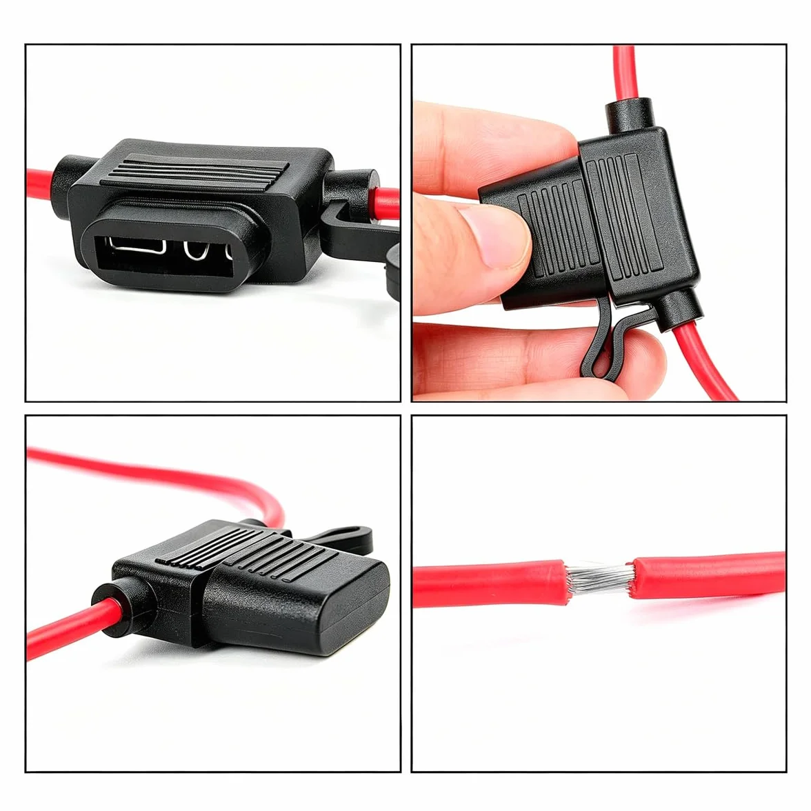 Gebildet 5 szt. 16AWG Bezpiecznik Płaski, z Drutem, do Samochodów Ciężarowych, 32 V, 20 A, Wodoszczelny, z 6-częściowymi Standardowymi Bezpiecznikami Płaskimi (3 A, 5 A, 7,5 A, 10 A, 15 A, 20 A)
