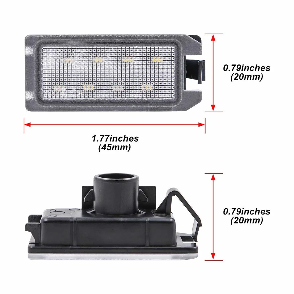 Canbus LED-oświetlenie tablic rejestracyjnych dla Jeep Grand Cherokee (WK2) Compass Patriot Dodge Viper Jasny biały 6000K 12V LED-zestawy świateł tylnych