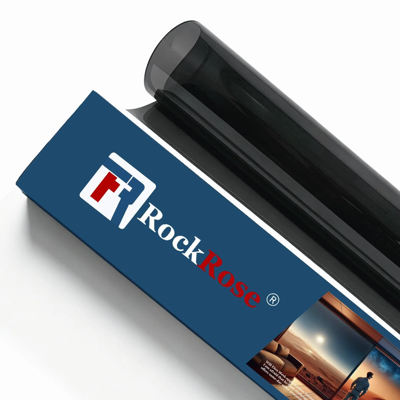 RockRose Węgiel drzewny Premium Carbon 35% VLT Car Tint 50 cm x 60 m, profesjonalna osłona szyb, blokada UV i IRR do samochodów lub budynków, folia samoprzylepna, łatwa kurczliwość, przyjazna dla