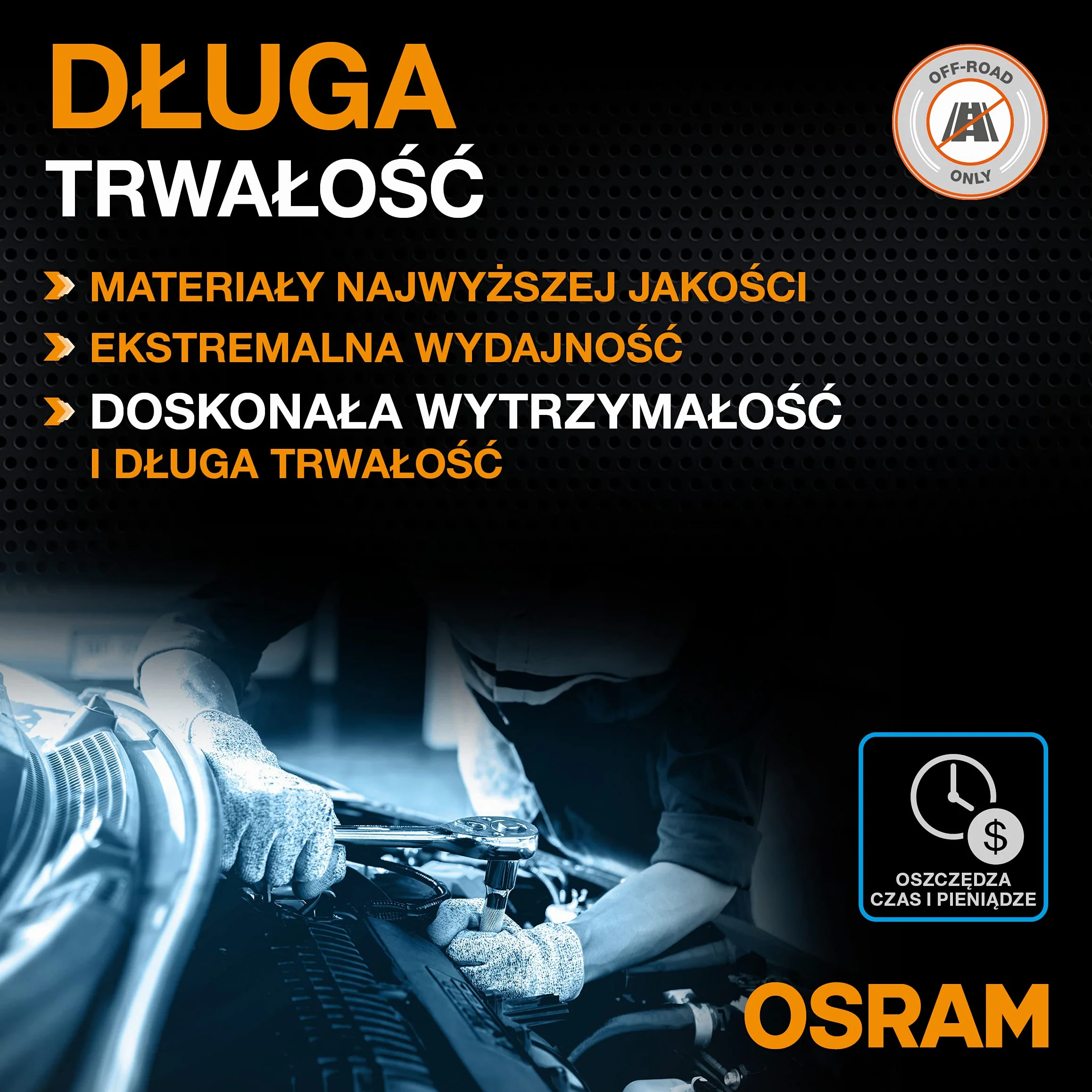 OSRAM LEDriving XTR, reflektory LED ≜H7 LED, zimne białe światło LED, tylko w terenie, 64210DWXTR, składane pudełko kartonowe (2 lampy)