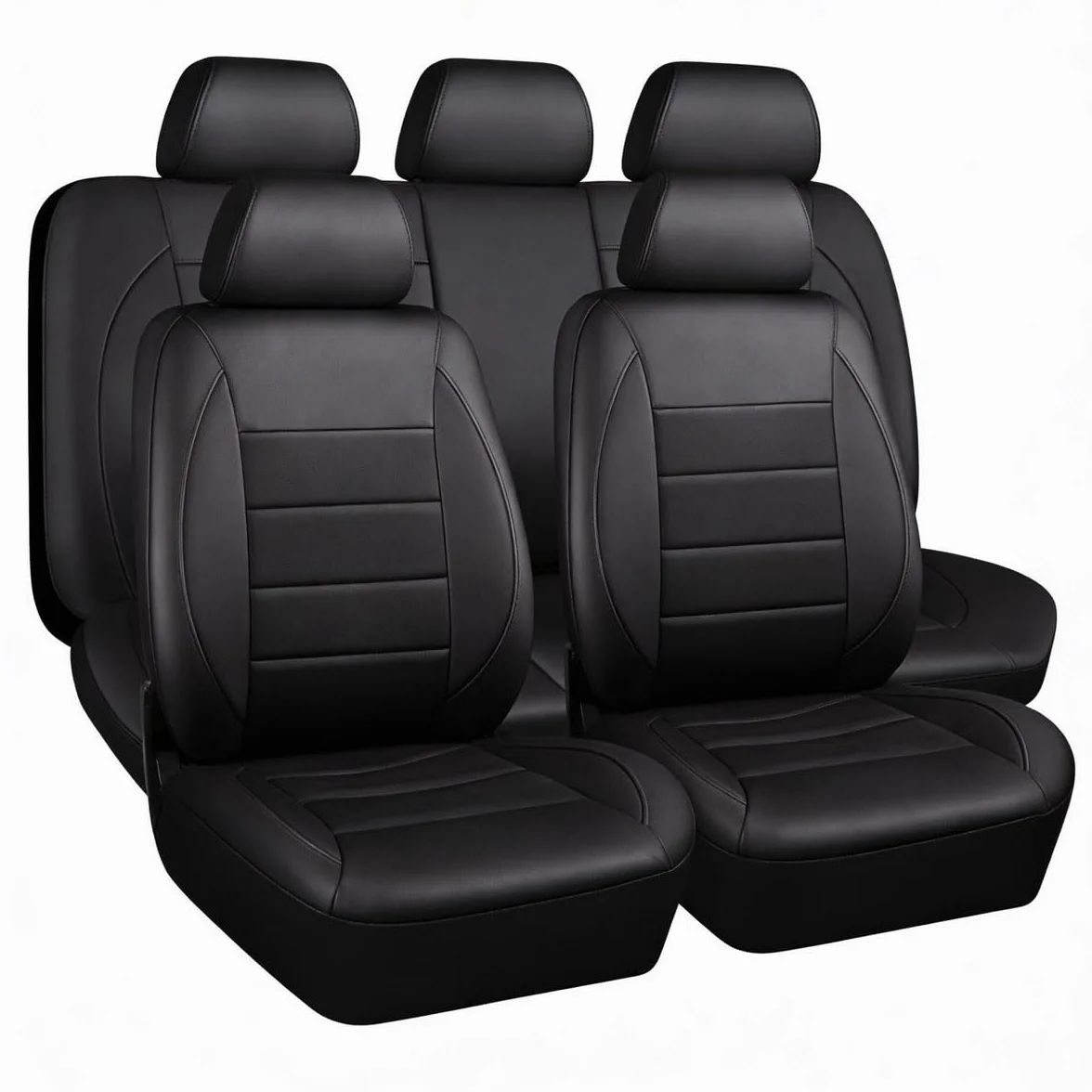Pokrowce na siedzenia samochodowe do Renault Captur II I/Captur E Tech 2.Gen / 1.Gen 2013-2024 2025 2026, pełny zestaw pokrowców na siedzenia ze skóry PU na przednie i tylne siedzenia, kompatybilne z