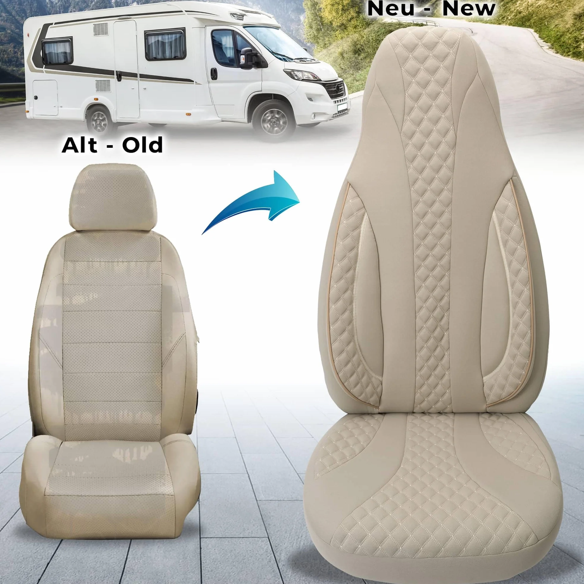 BREMER SITZBEZÜGE Pokrowce na samochód kempingowy Fiat Ducato 250 Cruiser Line 640 WPL405