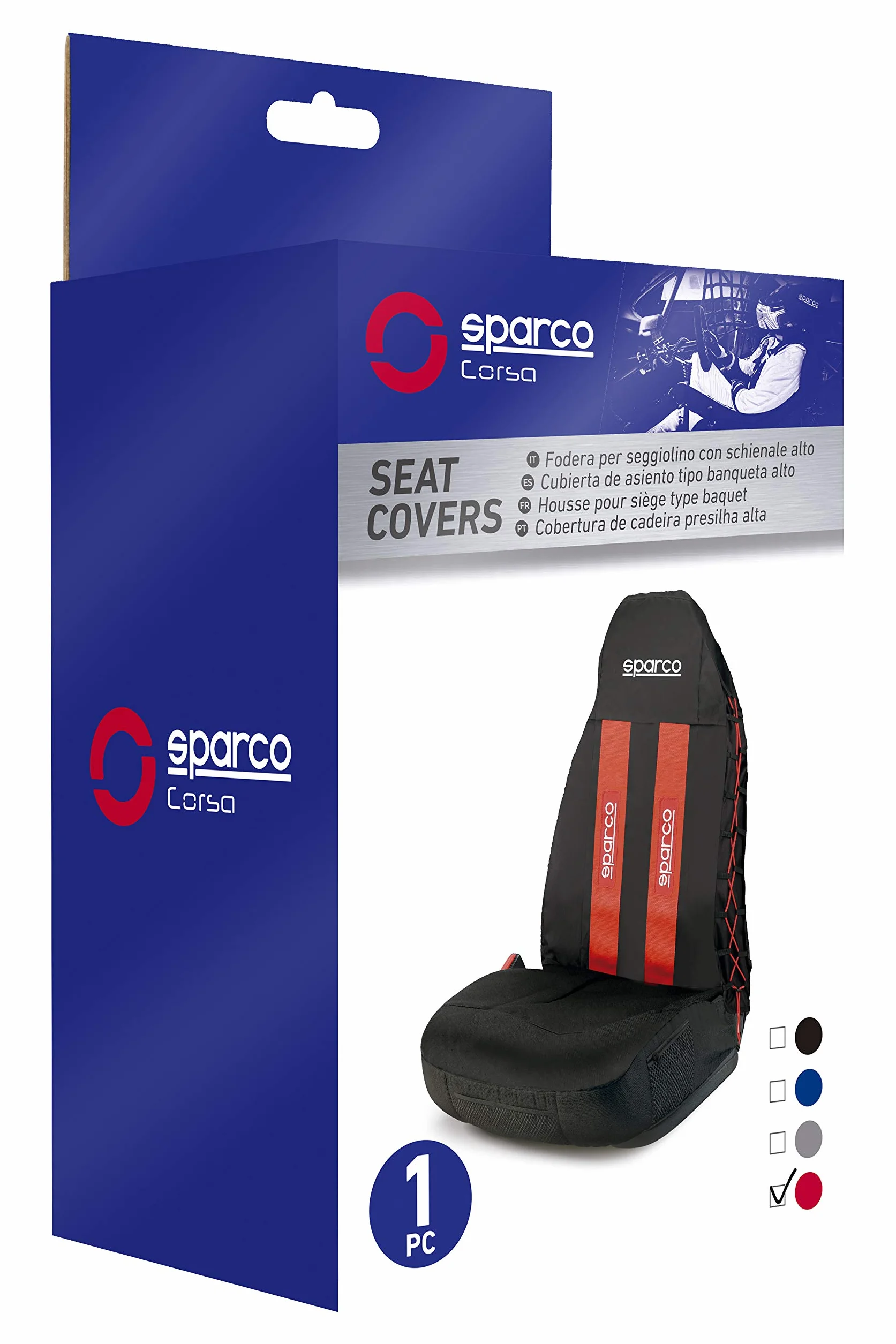 SPARCO SPC1020RS pokrowce na pojedyncze siedzenia podszewka, czerwona