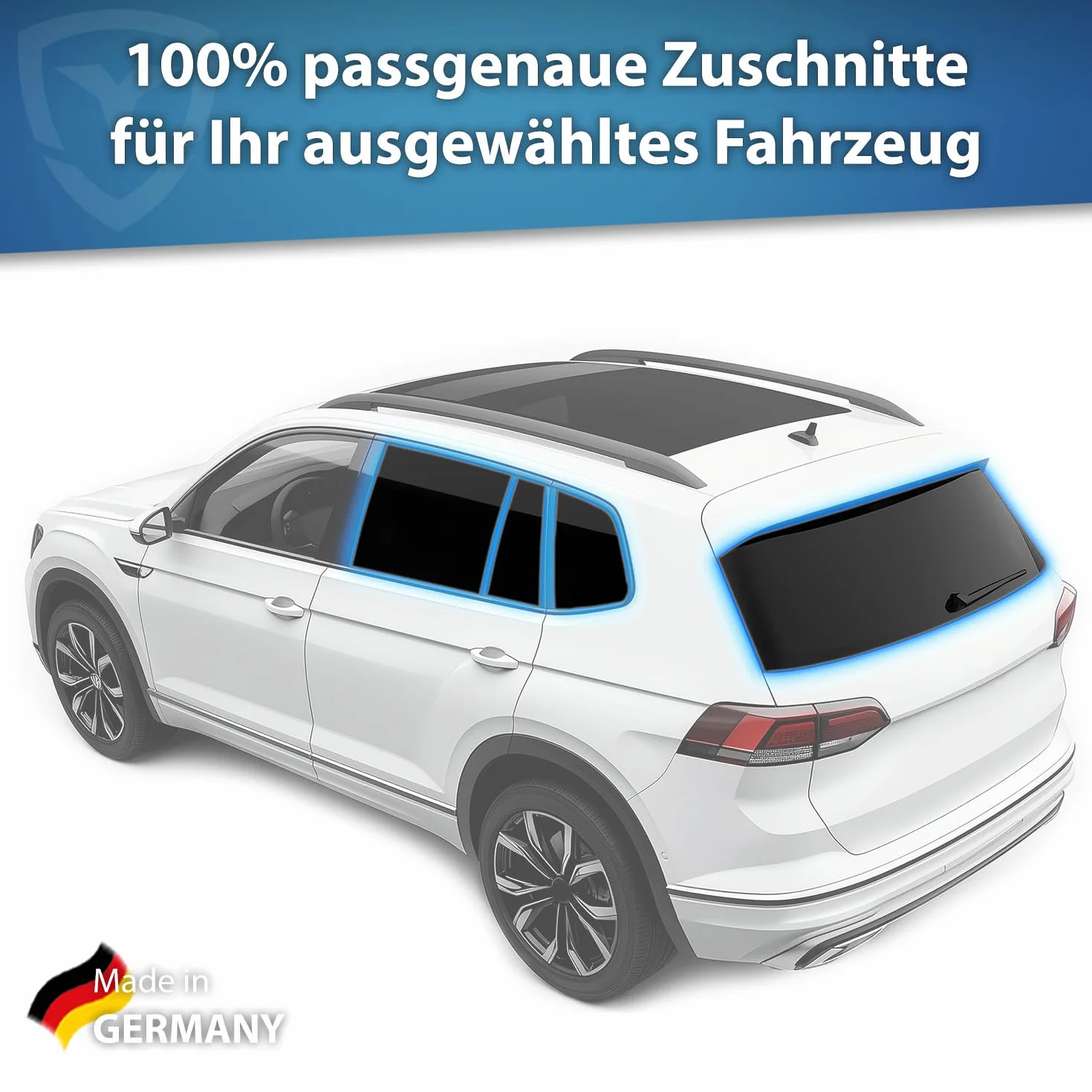 Przyciemnianie szyb do Audi A3 8P/8PA Sportback 2004-2013 & S3/RS3 (5-drzwiowy): dokładnie dopasowana folia przeciwsłoneczna z ABE do tylnych okien bocznych i tylnej szyby, ochrona przed