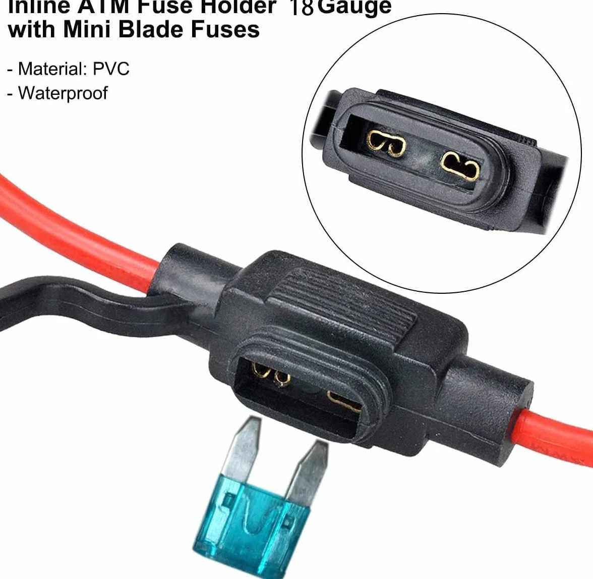 RUNCCI-YUN 120 sztuk mini bezpieczników samochodowych 12 V-24 V, mały bezpiecznik ostrzowy, bezpiecznik ostrzowy 2A/3A/5A/7,5A/10A/15A/20A/25A/30A/35A+5 szt. 12 V Uchwyt bezpiecznika ostrza do