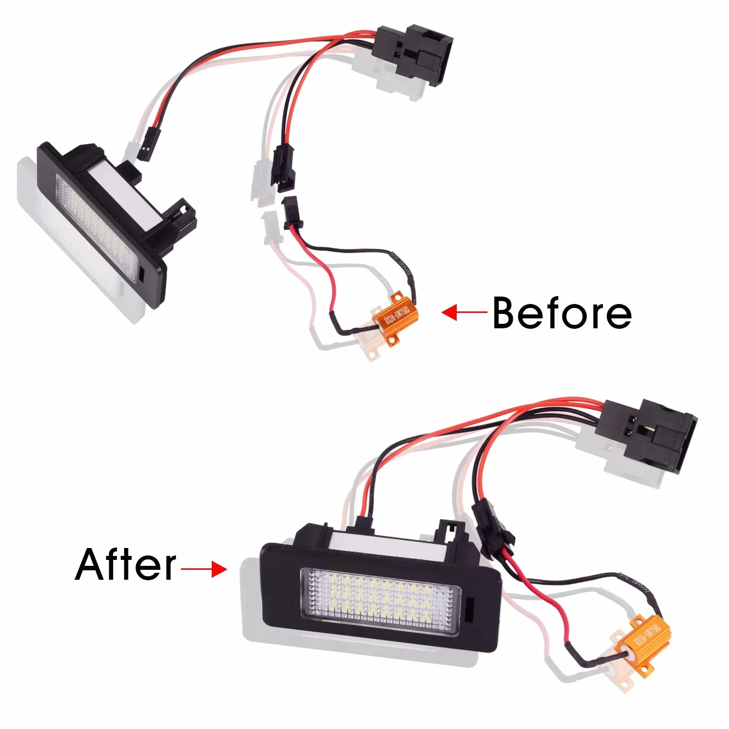 WinPower LED Oświetlenie Tablicy Rejestracyjnej Bezbłędne Lampy Biały 6000K Kompatybilne z A1/S1/A3/S3/A4/S4/A5/S5/A6/S6/A7/S7/Q3/Q5/Q7/TT/TTS/TTRS itp. 2 Sztuki