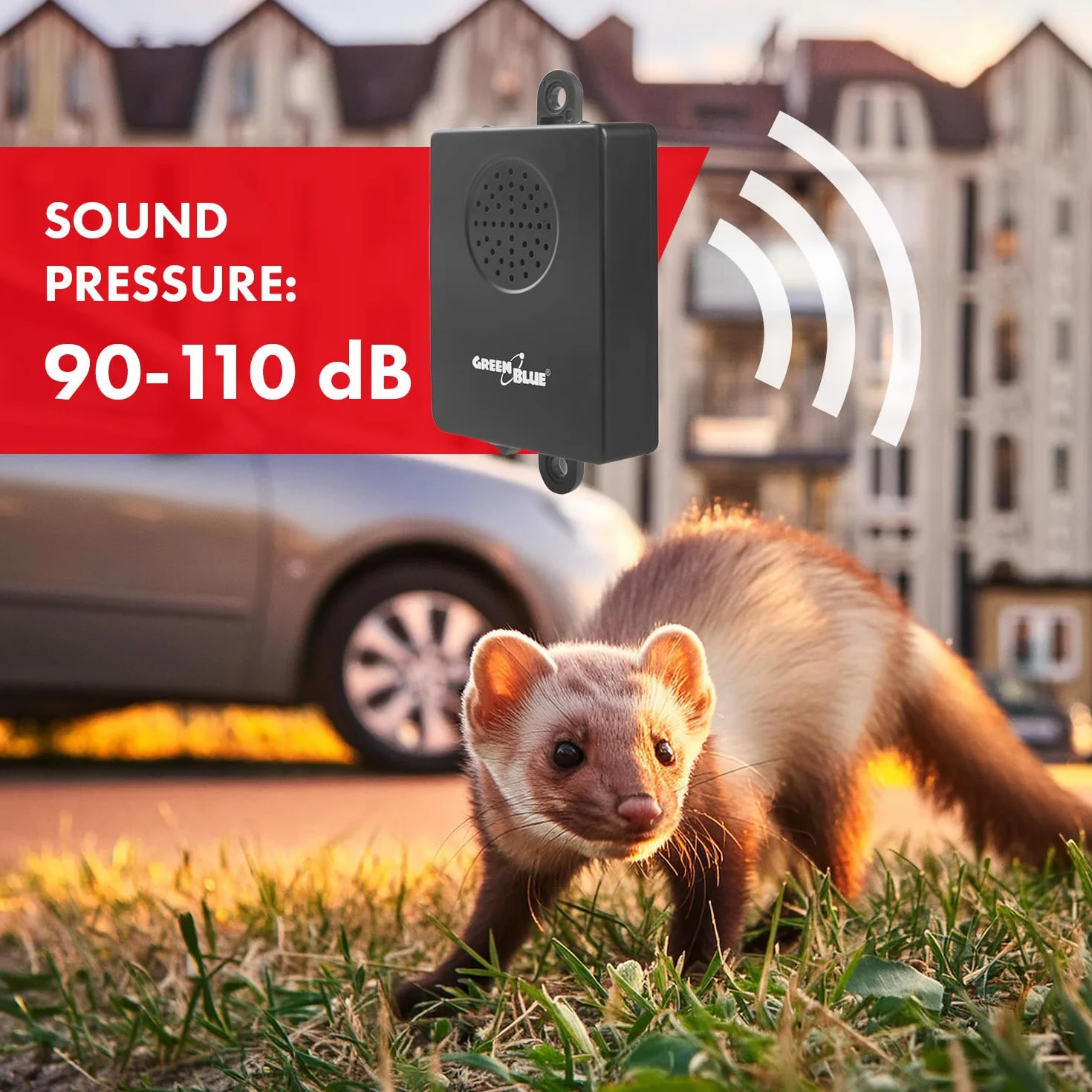 GreenBlue GB730 ultradźwiękowy 45 m2 samochodowy odstraszacz gryzoni mysz elektroniczny odstraszacz szkodników urządzenie odstraszające myszy odstraszacz szczurów gryzoni zwalczanie szkodników bez