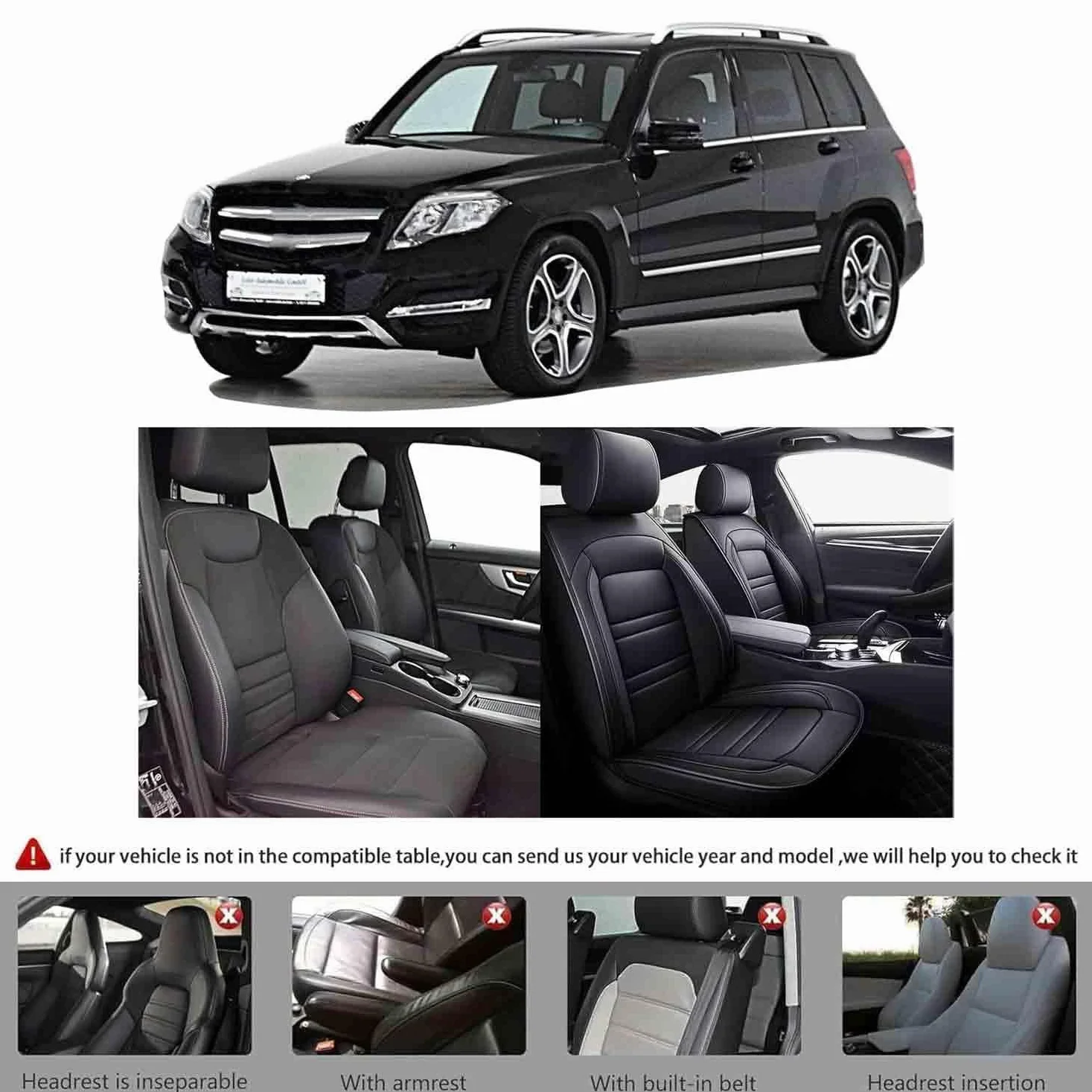 Pokrowce na siedzenia samochodowe dla Volvo XC60 EV 2018-2025, uniwersalne pokrowce na przednie siedzenia do gier pokrowiec na siedzenie ochronne-2 skórzane kwadratowe czarne