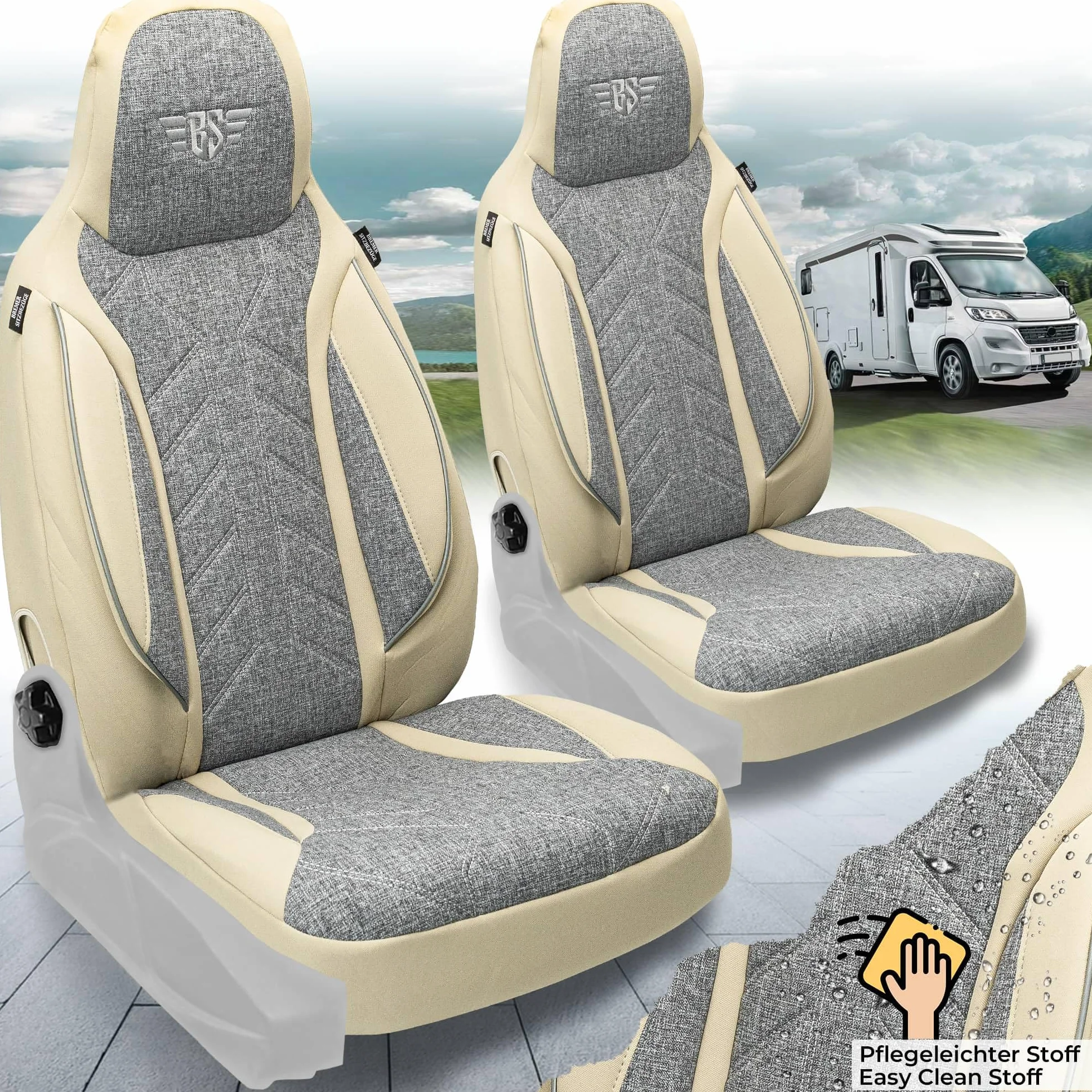 BREMER SITZBEZÜGE Pokrowce na przyczepy kempingowe FIAT Ducato Jumper Boxer PLKT209