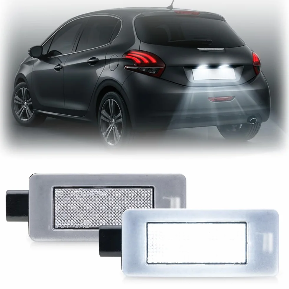 Oświetlenie LED Tablicy Rejestracyjnej Do Peugeot 207 CC 208 2008 308 MK2 308 CC 3008 508 5008 Do Citroen C3 III C4 II C5 III Aircross Canbus LED Etykieta OEM: 9682403680