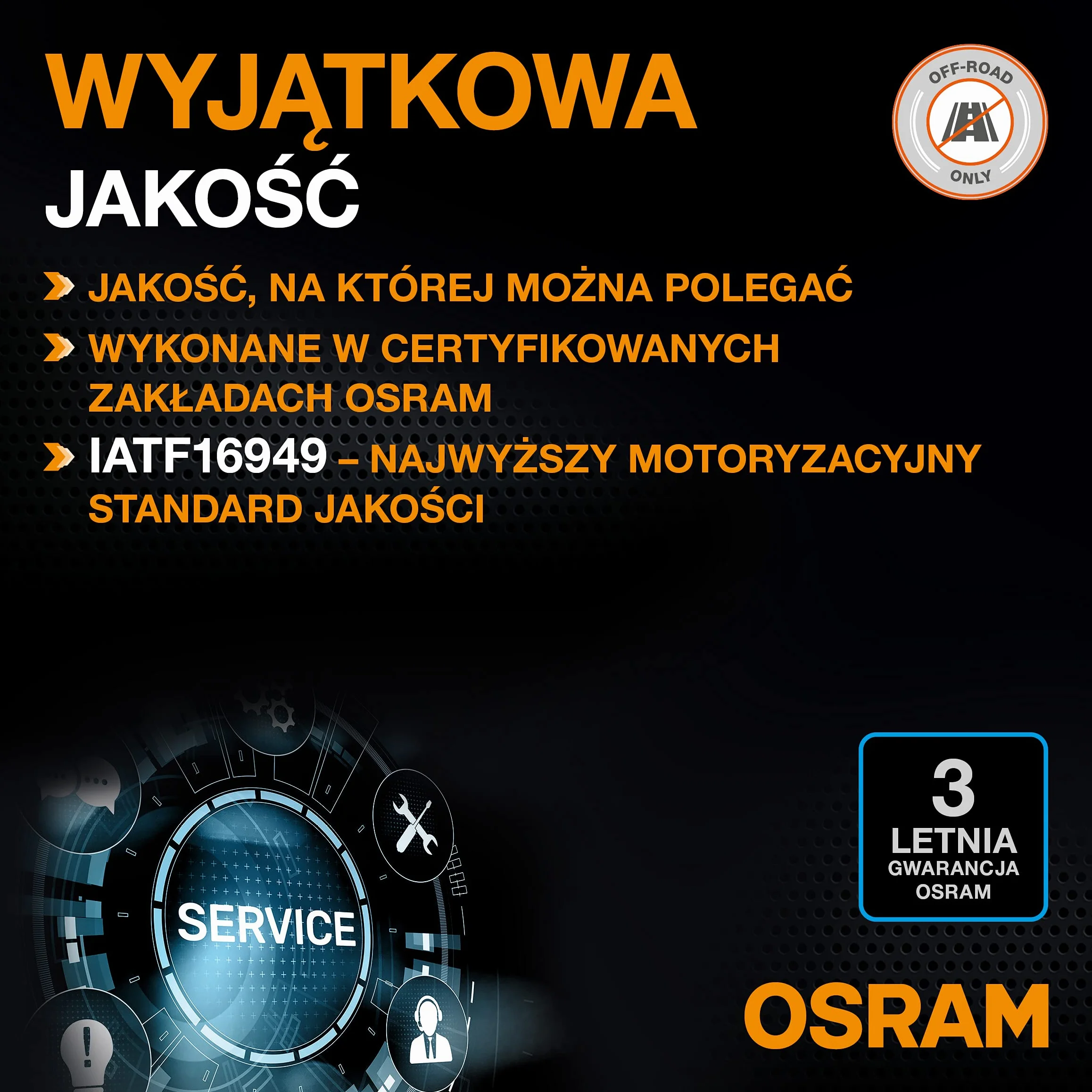 OSRAM LEDriving XTR, reflektory LED ≜H7 LED, zimne białe światło LED, tylko w terenie, 64210DWXTR, składane pudełko kartonowe (2 lampy)