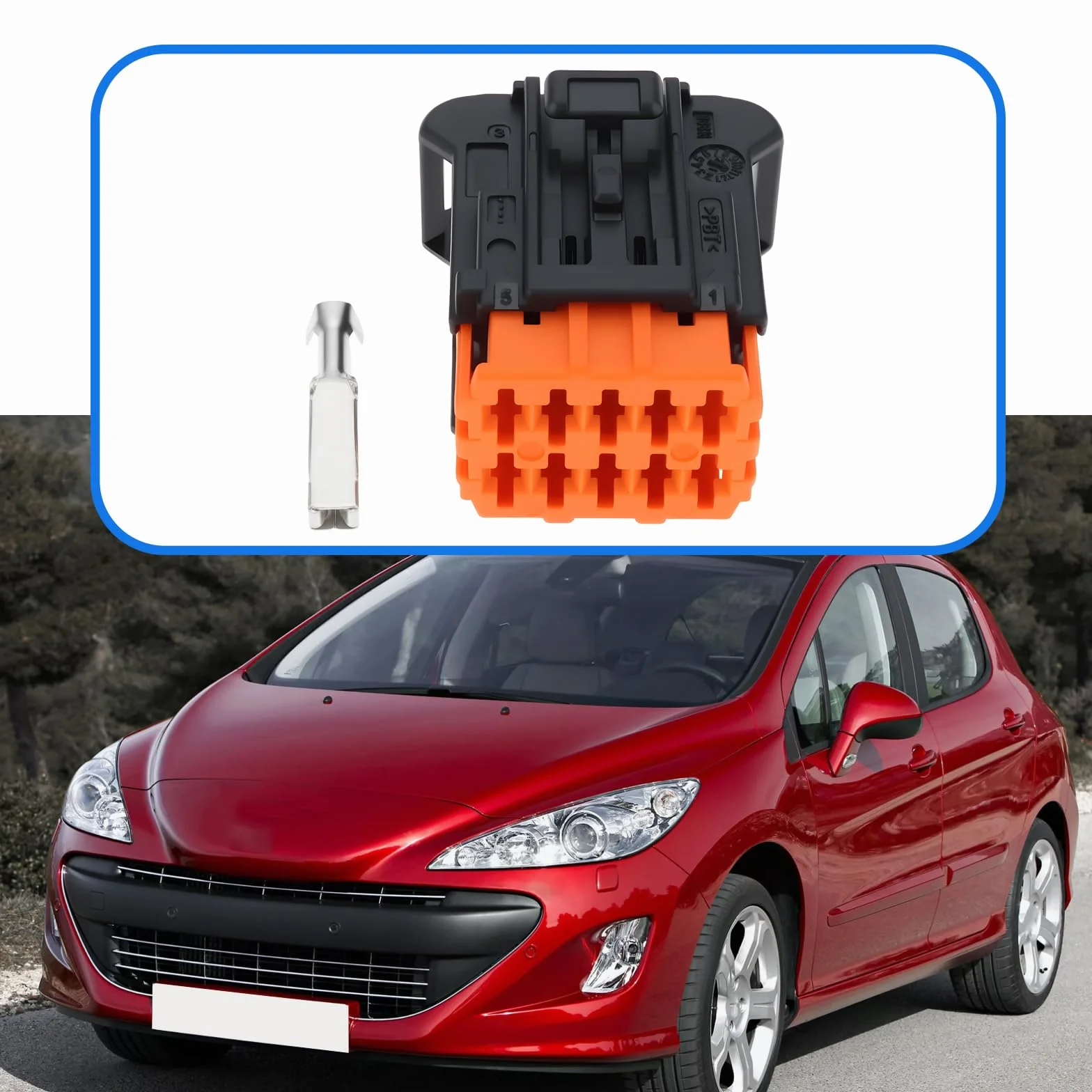 SG Store 2 szt. 10-pinowa wtyczka grzewcza do foteli samochodowych z zaciskami 1613952180 kompatybilna z Peugeot