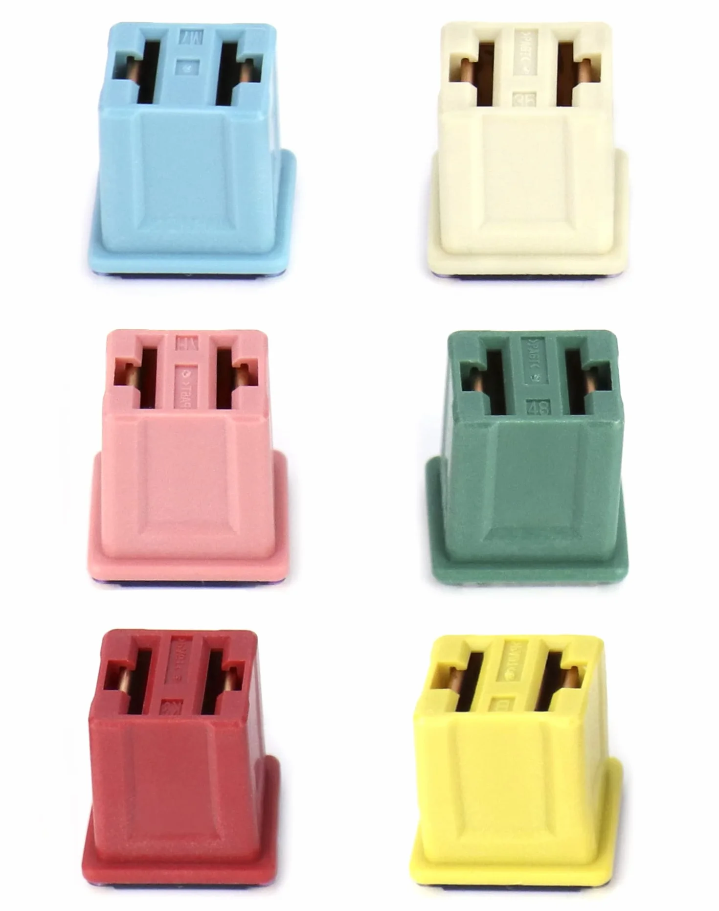 QWORK 12 szt. Bezpieczniki blokowe Mini bezpieczniki samochodowe, bezpieczniki blokowe niskiego Jcase do ciężarówek, samochodów i SUV-ów, łodzi, 20A/25A/30A/40A/50A/60A, każdy 2szt