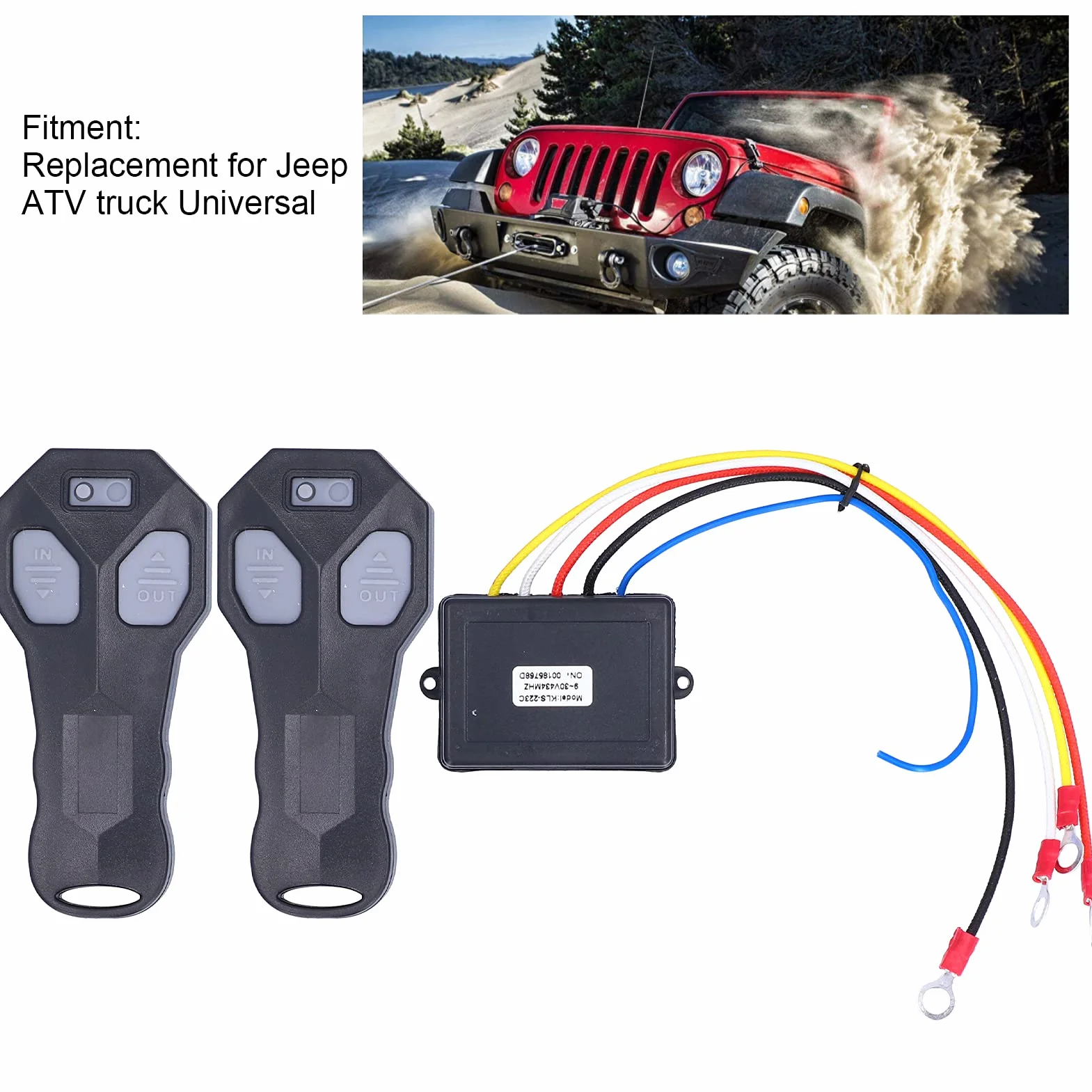 Akozon Zdalnego Sterowania, 2 szt. Bezprzewodowy Pilot Zdalnego Sterowania 12V Elektryczny Zamiennik do ATV Truck Uniwersalny