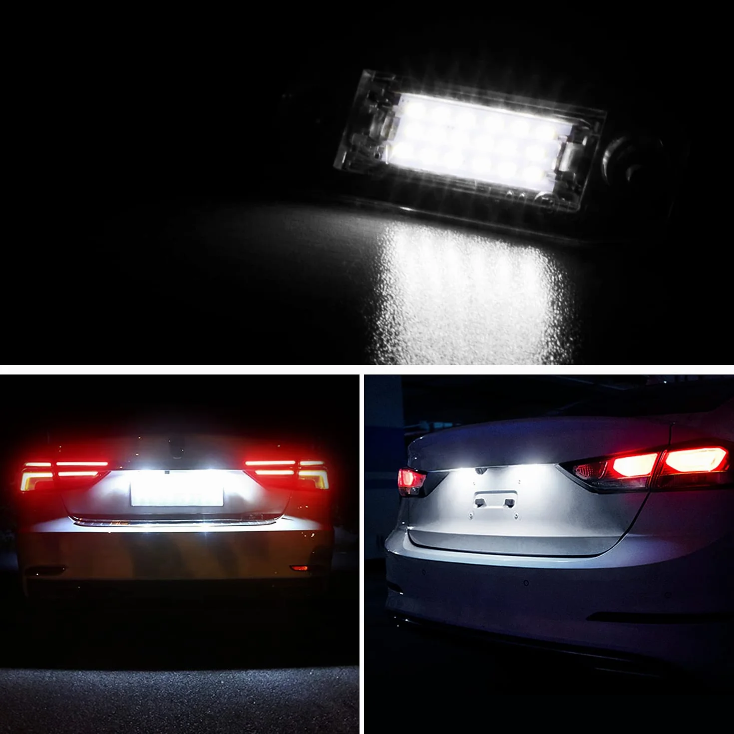 TECTICO Żarówki LED do tylnej tablicy rejestracyjnej SMD Błyszcząco białe światła rejestracyjne Canbus Kompatybilne z Volvo C30 C70 S40 S60 S80 V50 V60 V70 XC60 XC70 XC90, 2 żarówki