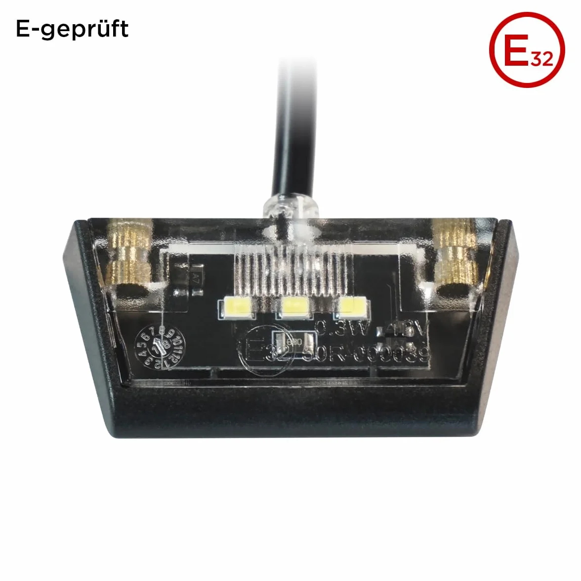 evermotor Uniwersalna mini lampa tablicy rejestracyjnej 12 V 0,3 W LED, oświetlenie tablicy rejestracyjnej, motocykl, certyfikat E, do samochodów osobowych, quadów, ATV, czarna, wodoodporna IP67