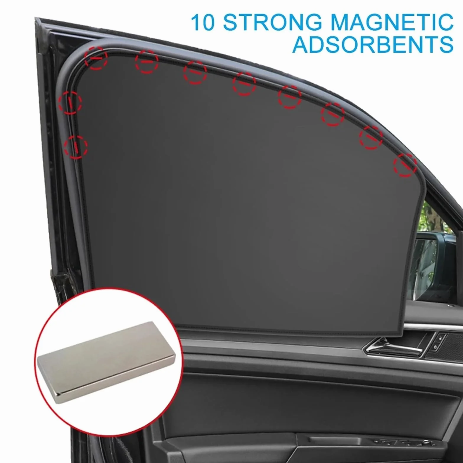 Pasuje do Suzuki Jimny Jb74 Jb43 Jb64 Jb53 Magnetyczna osłona przeciwsłoneczna na boczną szybę samochodu Czarna osłona przeciwsłoneczna na okno(Rear 2pcs)