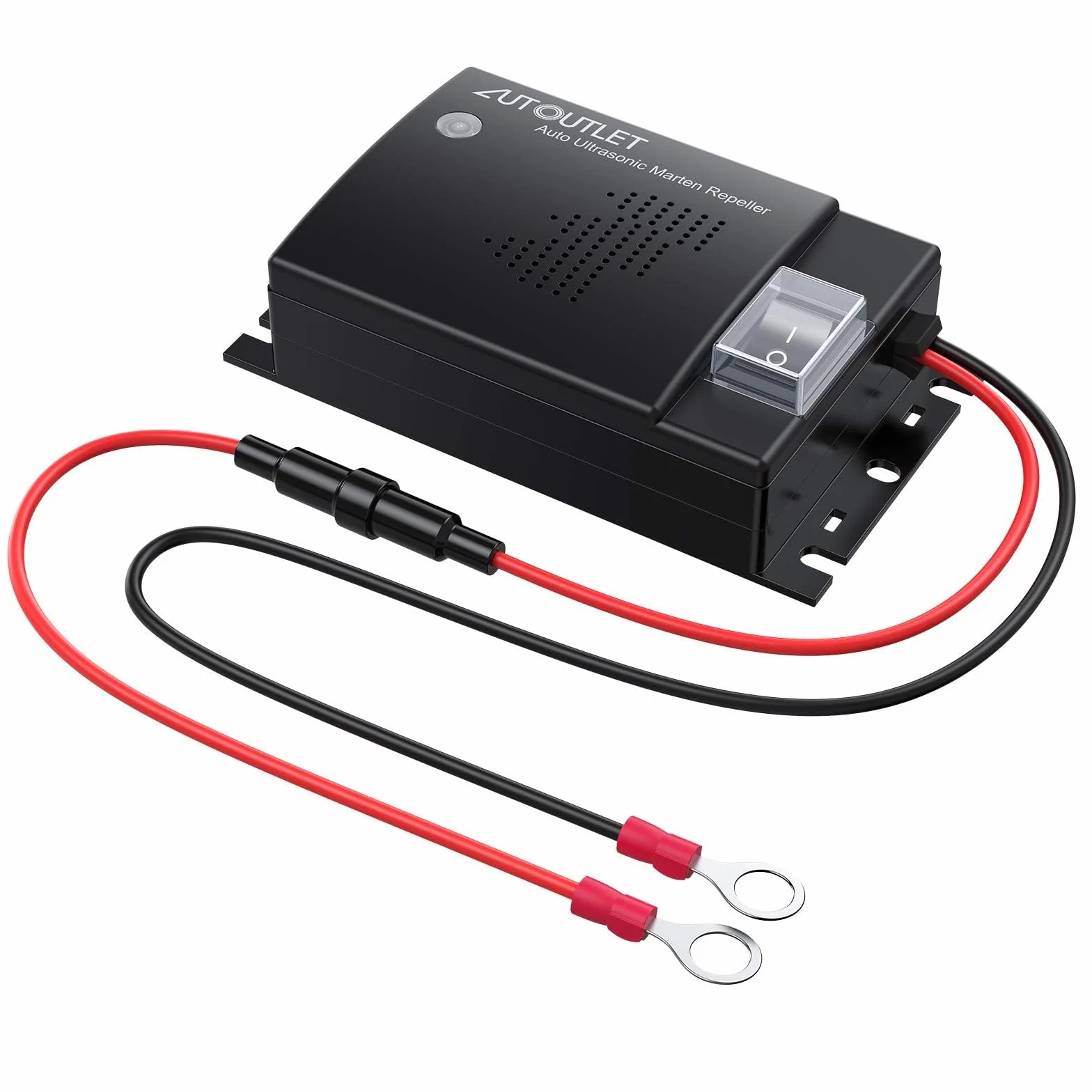 AUTOUTLET Ultradźwiękowy ultradźwiękowy odstraszacz myszy samochodowych 12 V, emisja częstotliwości fal dźwiękowych 12-45 kHz, długość kabla 50 cm, dodatek do myszy, owadów